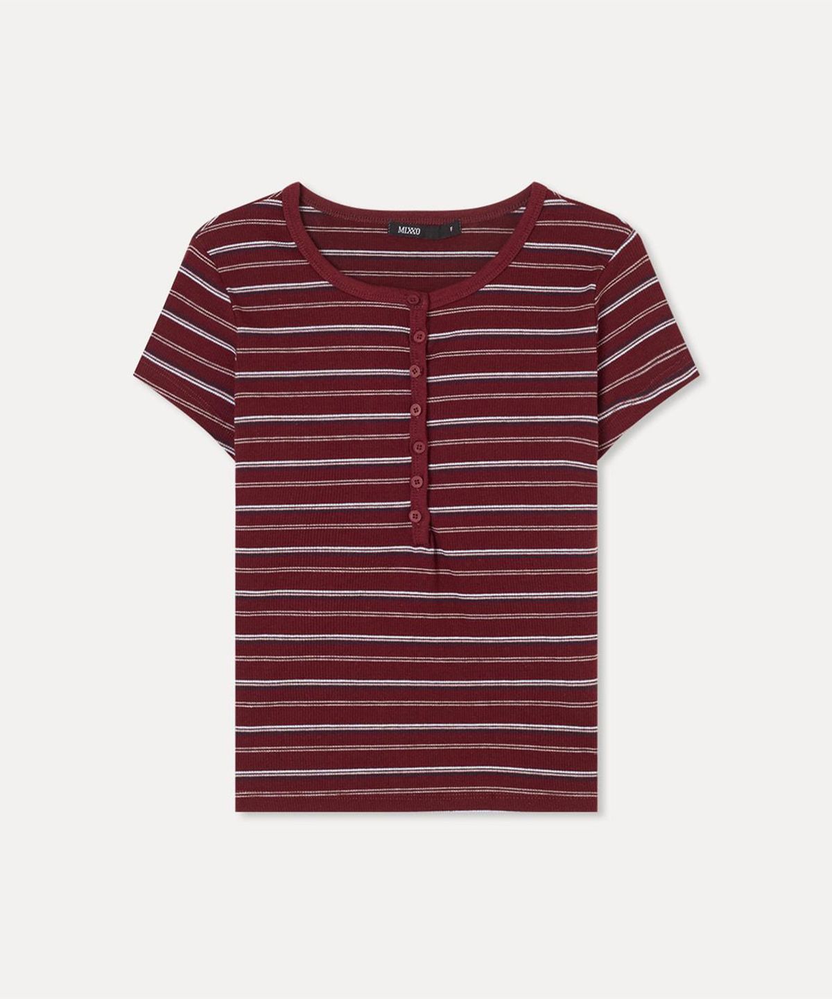 미쏘(MIXXO) 스트라이프 버튼업 반팔 티셔츠_MIWHWG95SS