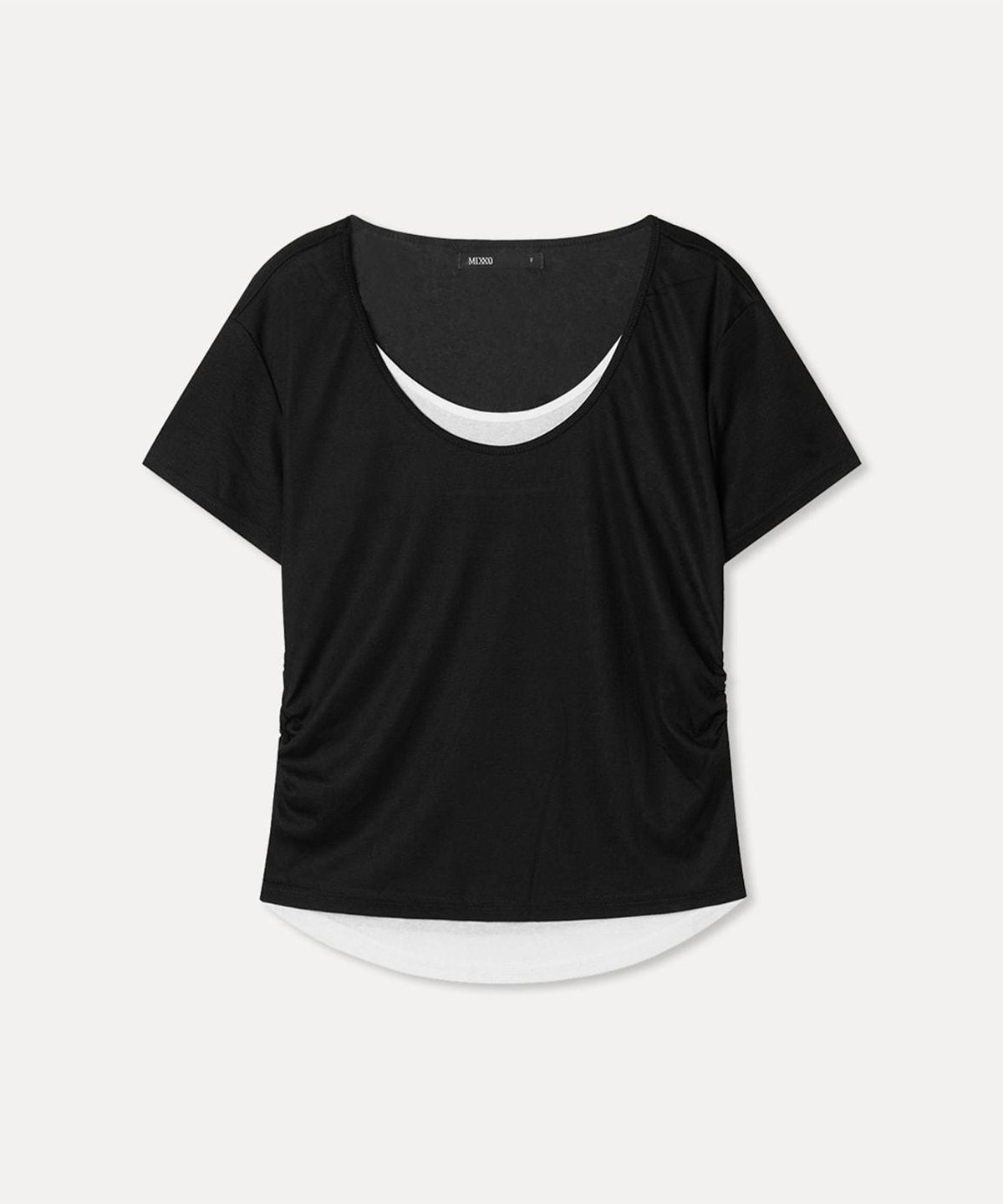 미쏘(MIXXO) 레이어드 반팔 티셔츠_MIWHWG96AA