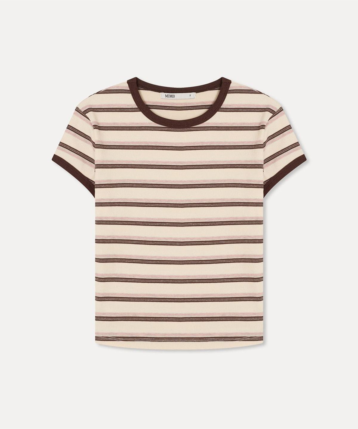 미쏘(MIXXO) 스트라이프 반팔 티셔츠_MIWHWG96SS