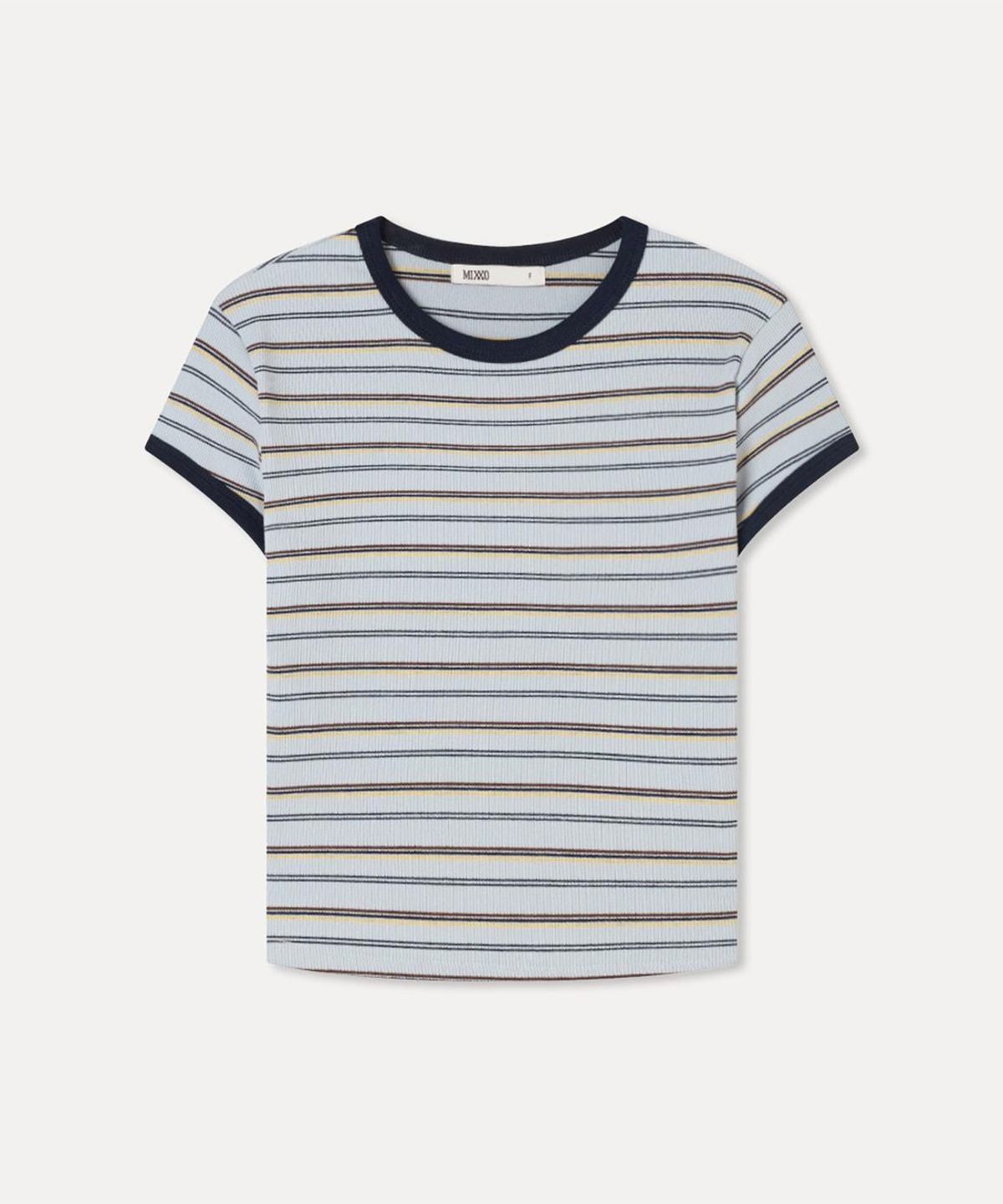 미쏘(MIXXO) 스트라이프 반팔 티셔츠_MIWHWG96SS