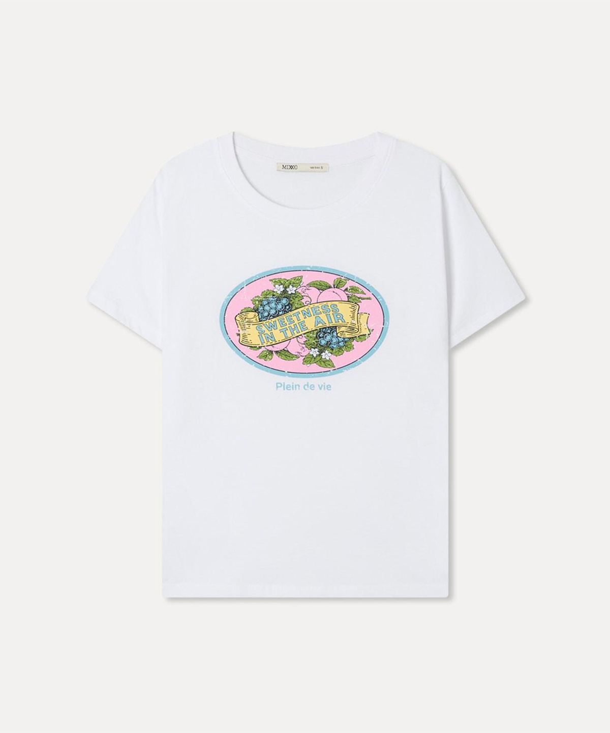 미쏘(MIXXO) 정핏 그래픽 티셔츠_MIWHWG918A