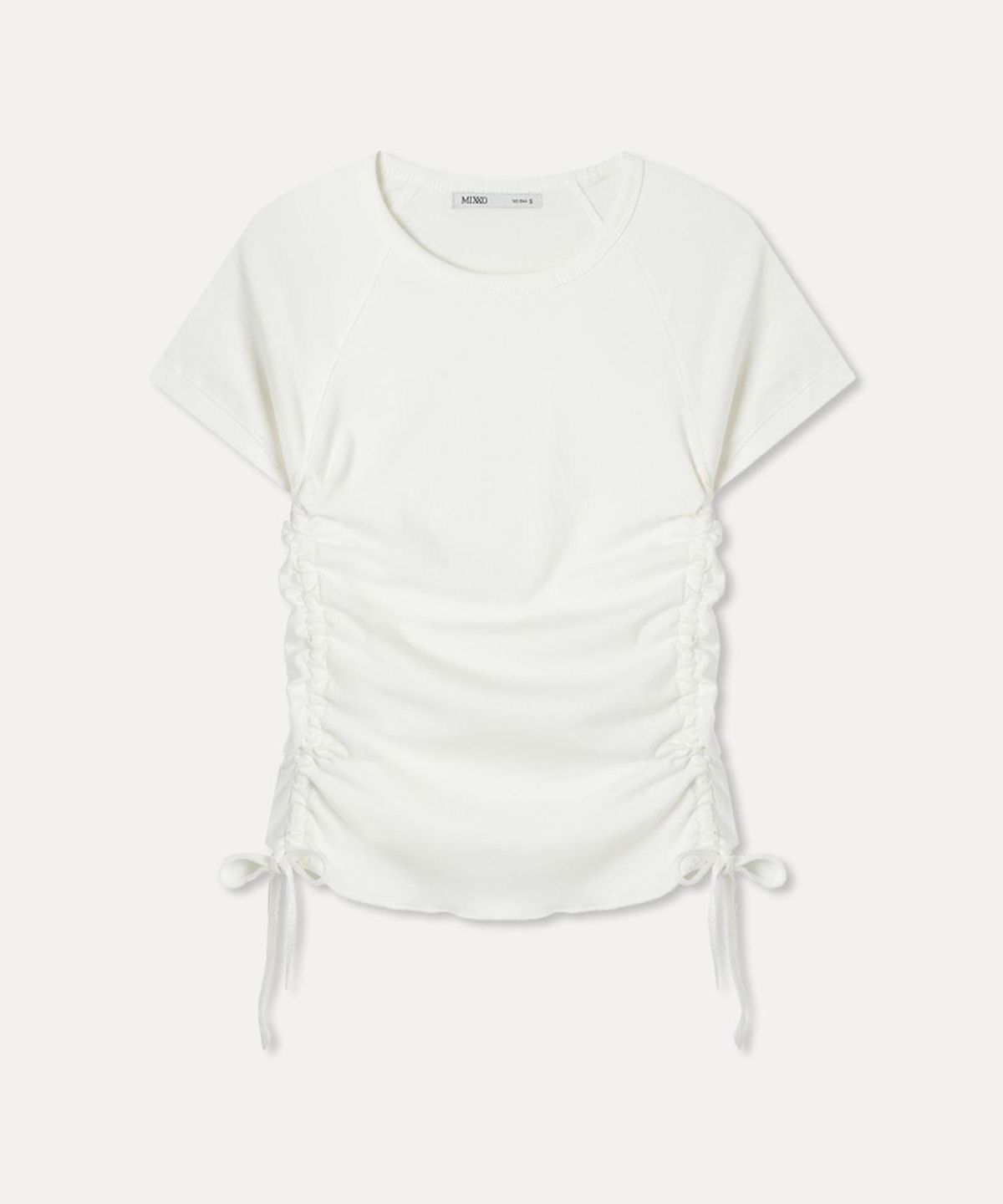미쏘(MIXXO) 사이드 셔링 반팔 티셔츠_MIWHWG97SS