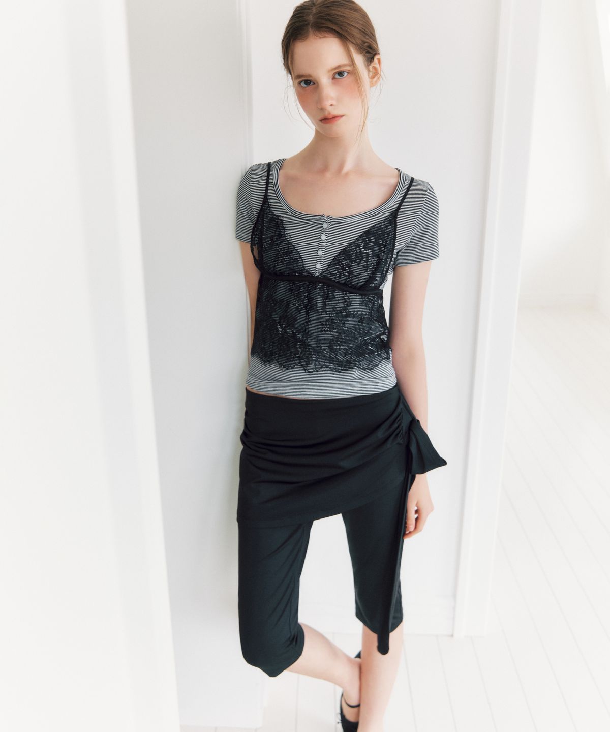 미쏘(MIXXO) 카프리 져지 팬츠_MIWTHG907C