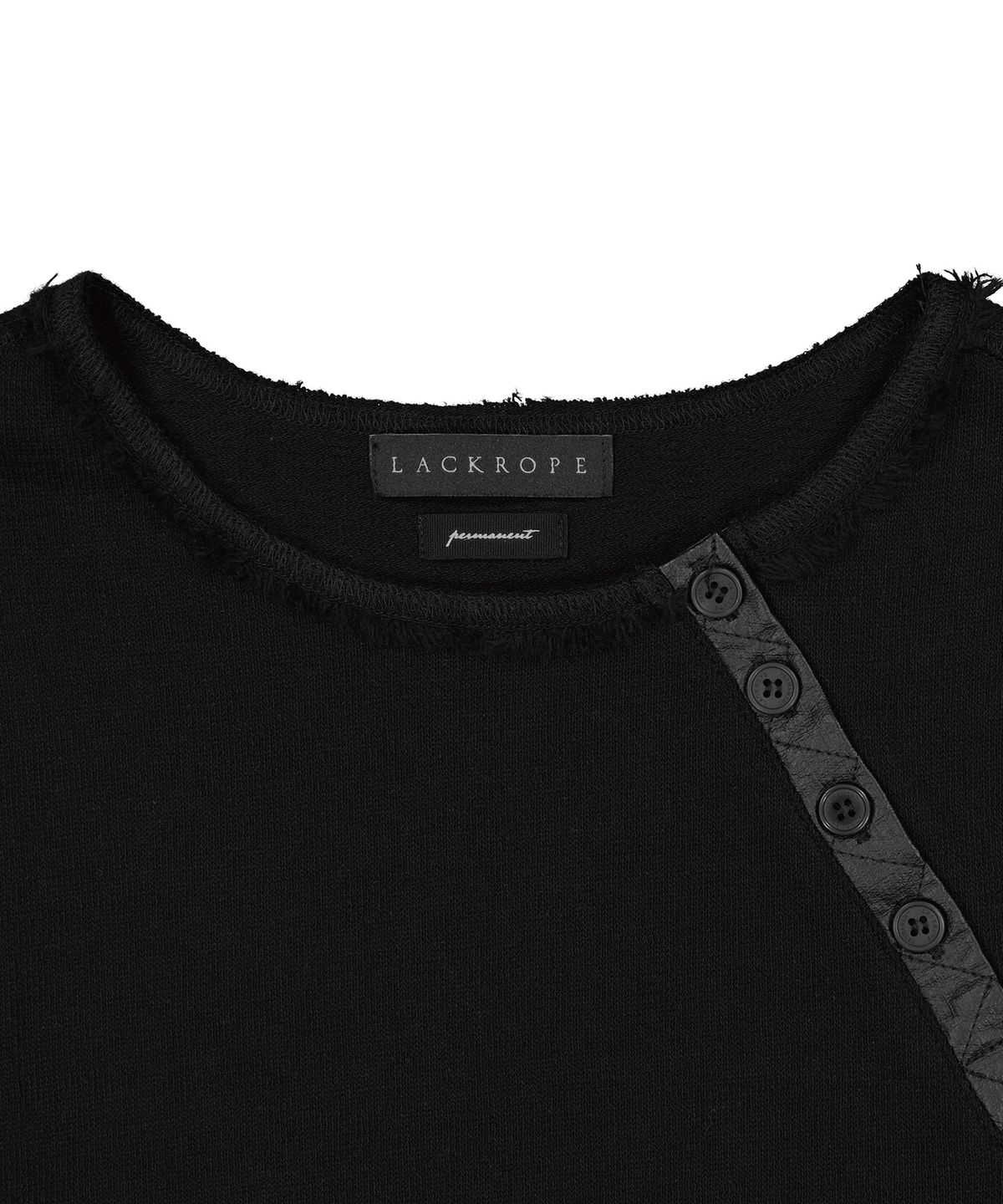 래크로프(LACKROPE) ASYMMETRIC LONG SLEEVE T-SHIRT - BLACK