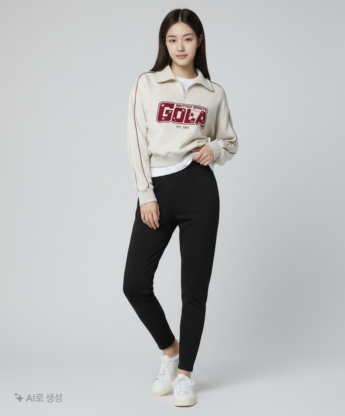 골라(GOLA) W BASIC HALF ZIP-UP SWEATSHIRTS [3 COLOR] FREE