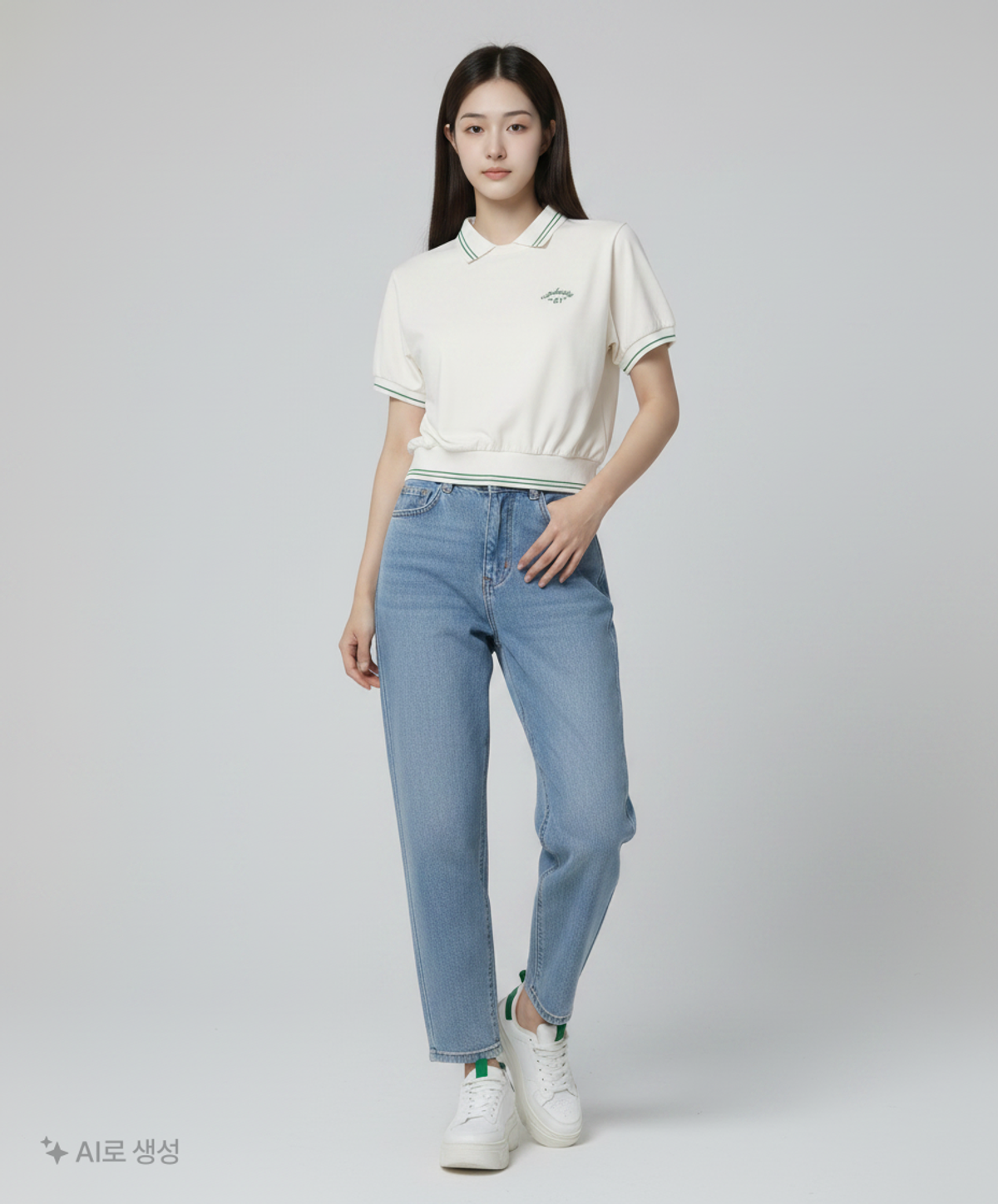 시테드시테(CITE DE CITE) Line Banding 21 Round Tee_GN FREE
