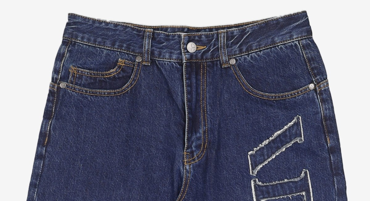 아이돈워너셀(IDWS) Applique Chasser Denim Pants Indigo 1