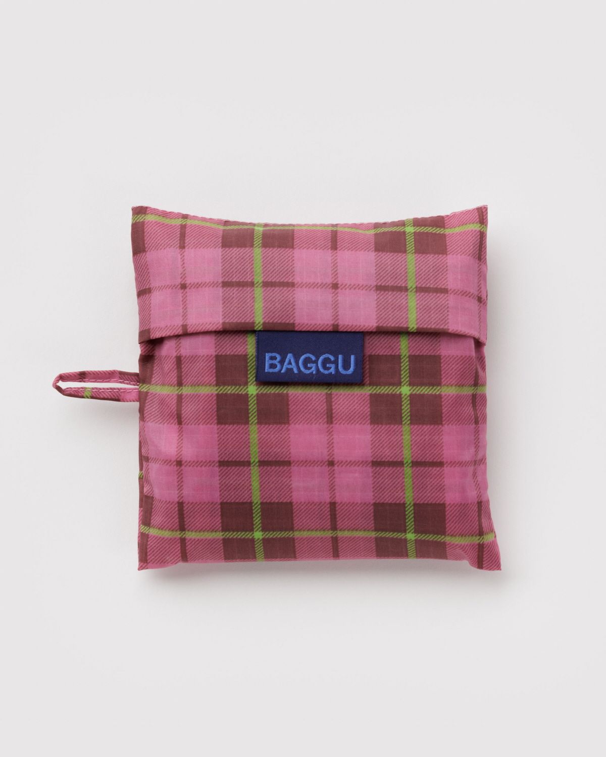바쿠(BAGGU) 스탠다드 아젤리아 핑크 타탄 에코백 바쿠백