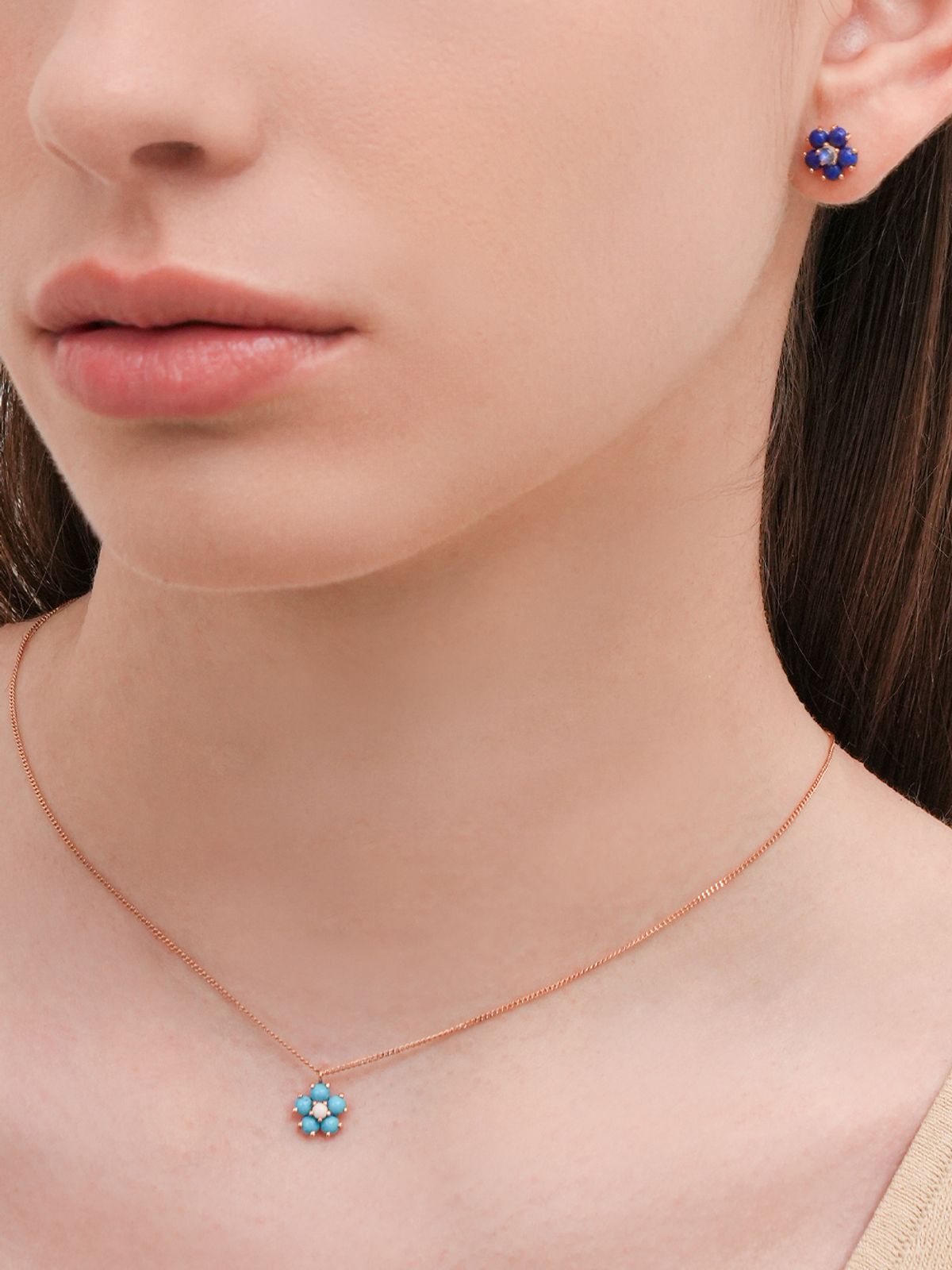 미니멀피어싱(MINIMALPIERCING) 14K 18K 오션 플라워 목걸이