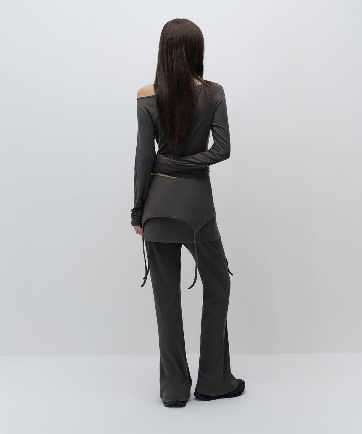 무신사 스탠다드 우먼(MUSINSA STANDARD WOMAN) 우먼즈 드로스트링 레이어드 저지 팬츠 [그레이]