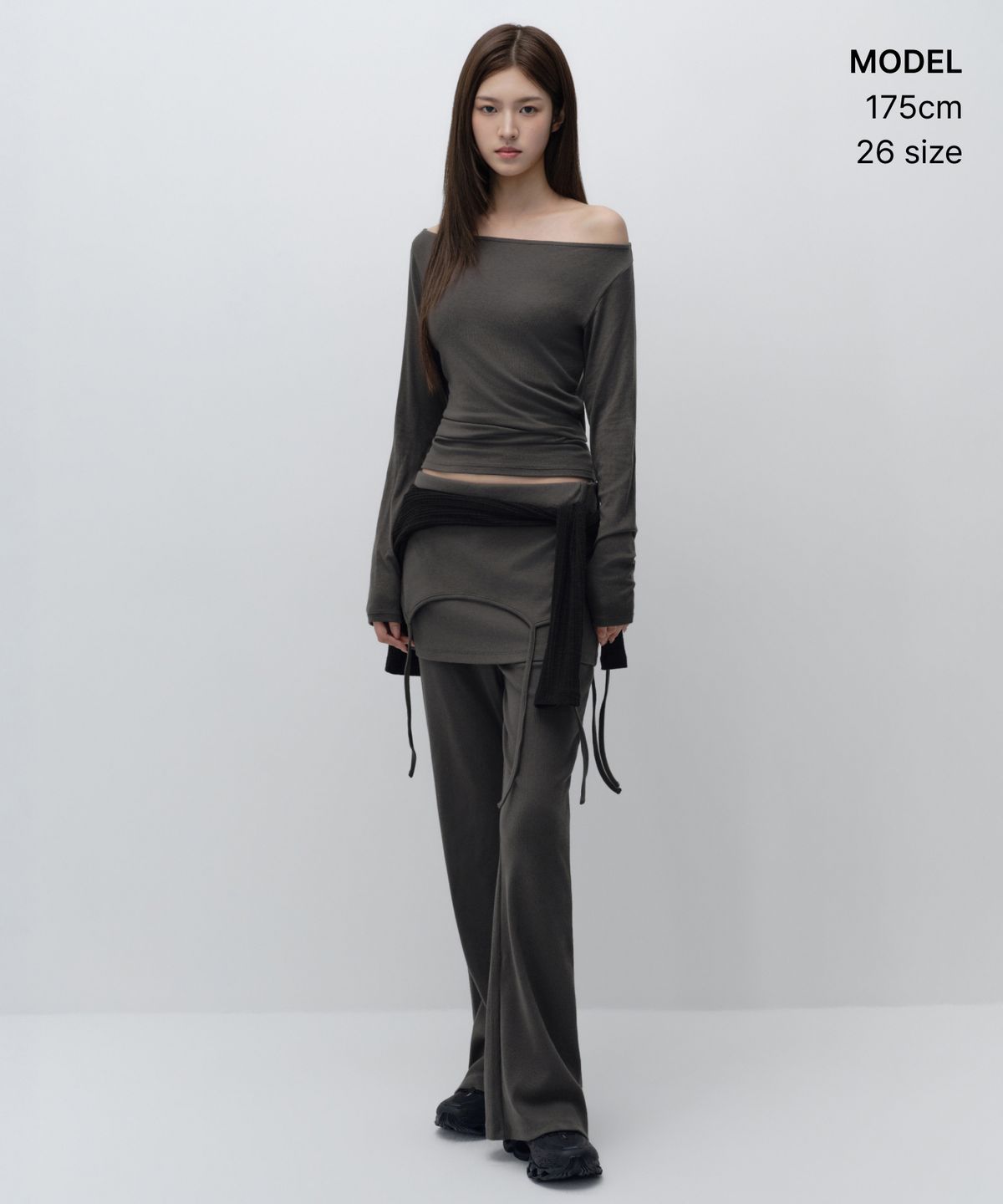 무신사 스탠다드 우먼(MUSINSA STANDARD WOMAN) 우먼즈 드로스트링 레이어드 저지 팬츠 [그레이]