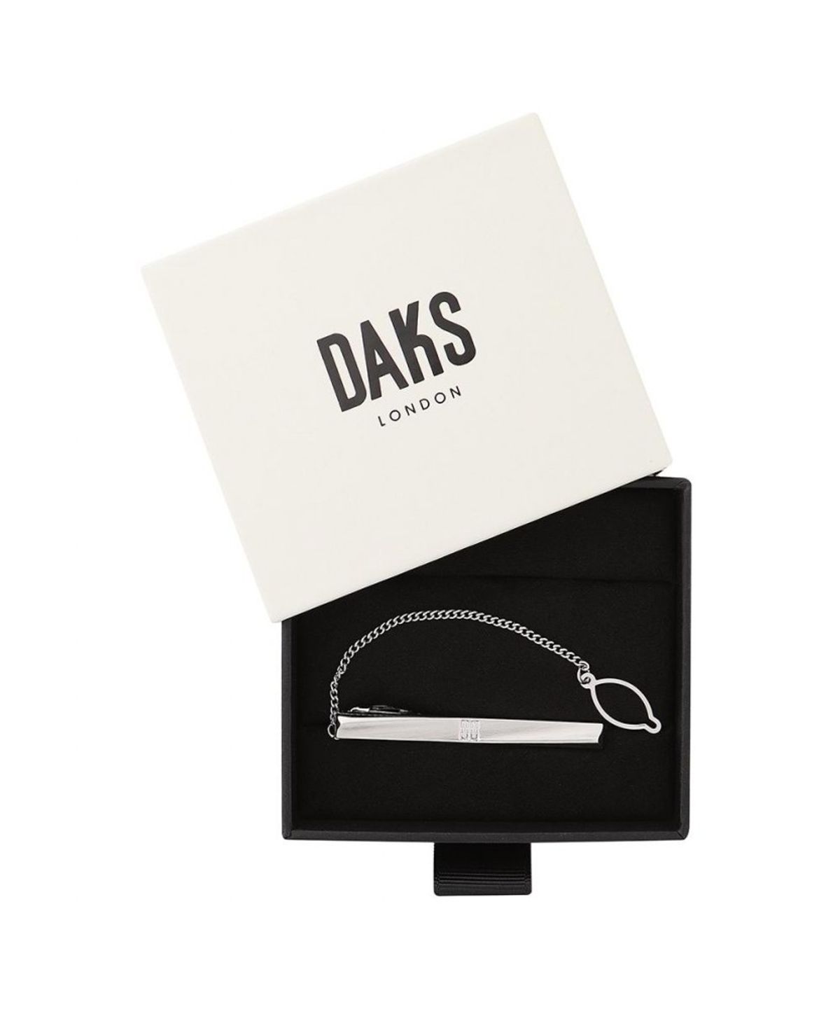 닥스셔츠(DAKS SHIRTS) 백금도금 사틴 로고 웨이브 타이핀 실버_DMF1ACTP127S1