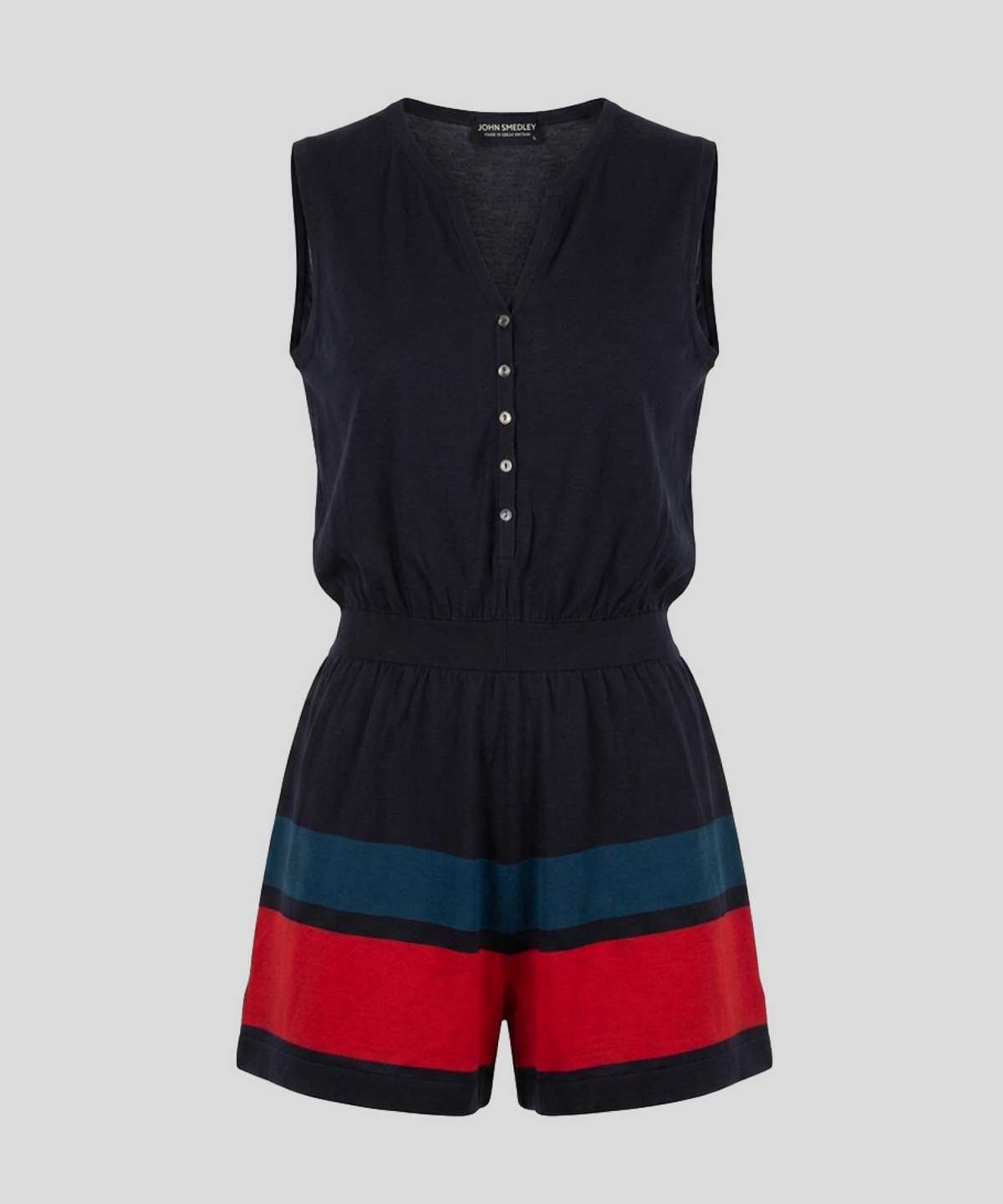 존 스메들리(JOHN SMEDLEY) HAYA Sleeveless Short Jumpsuit Sea Island Cotton Knit Heritage 4 Colors