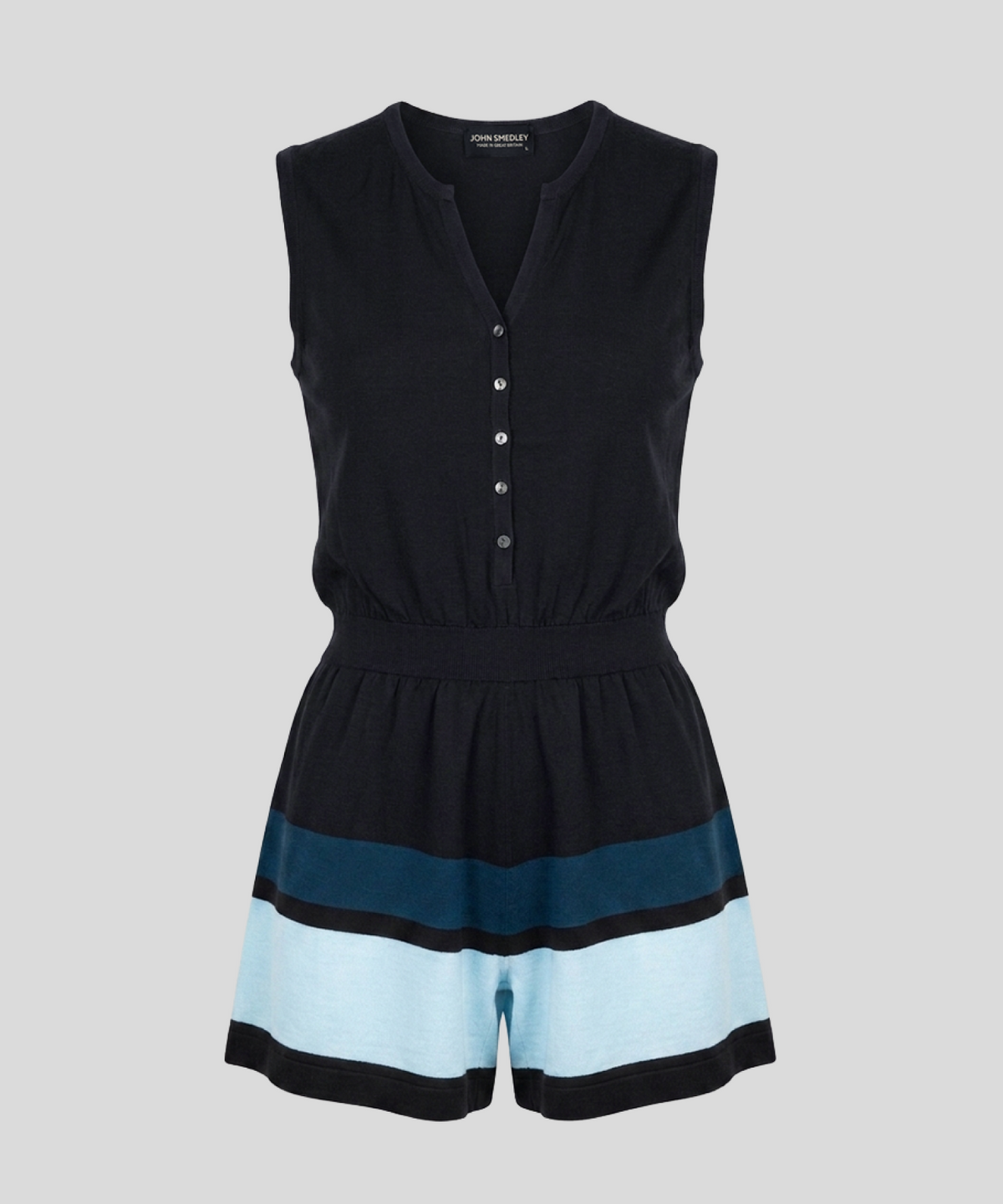 존 스메들리(JOHN SMEDLEY) HAYA Sleeveless Short Jumpsuit Sea Island Cotton Knit Heritage 4 Colors