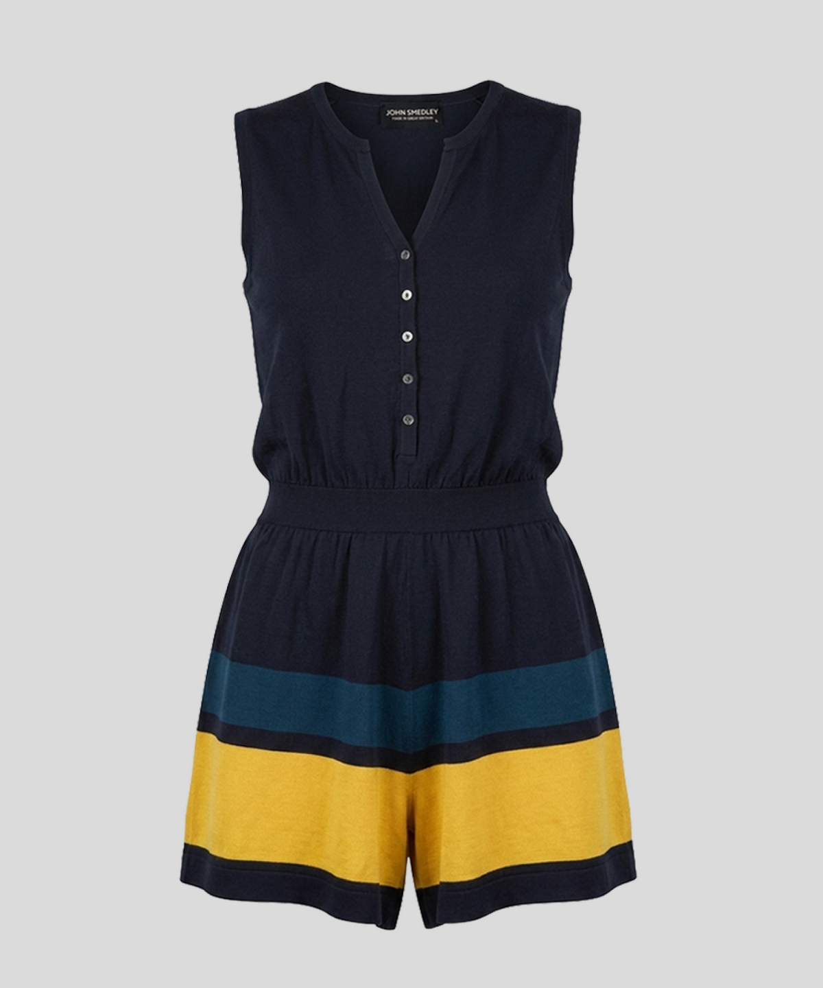 존 스메들리(JOHN SMEDLEY) HAYA Sleeveless Short Jumpsuit Sea Island Cotton Knit Heritage 4 Colors