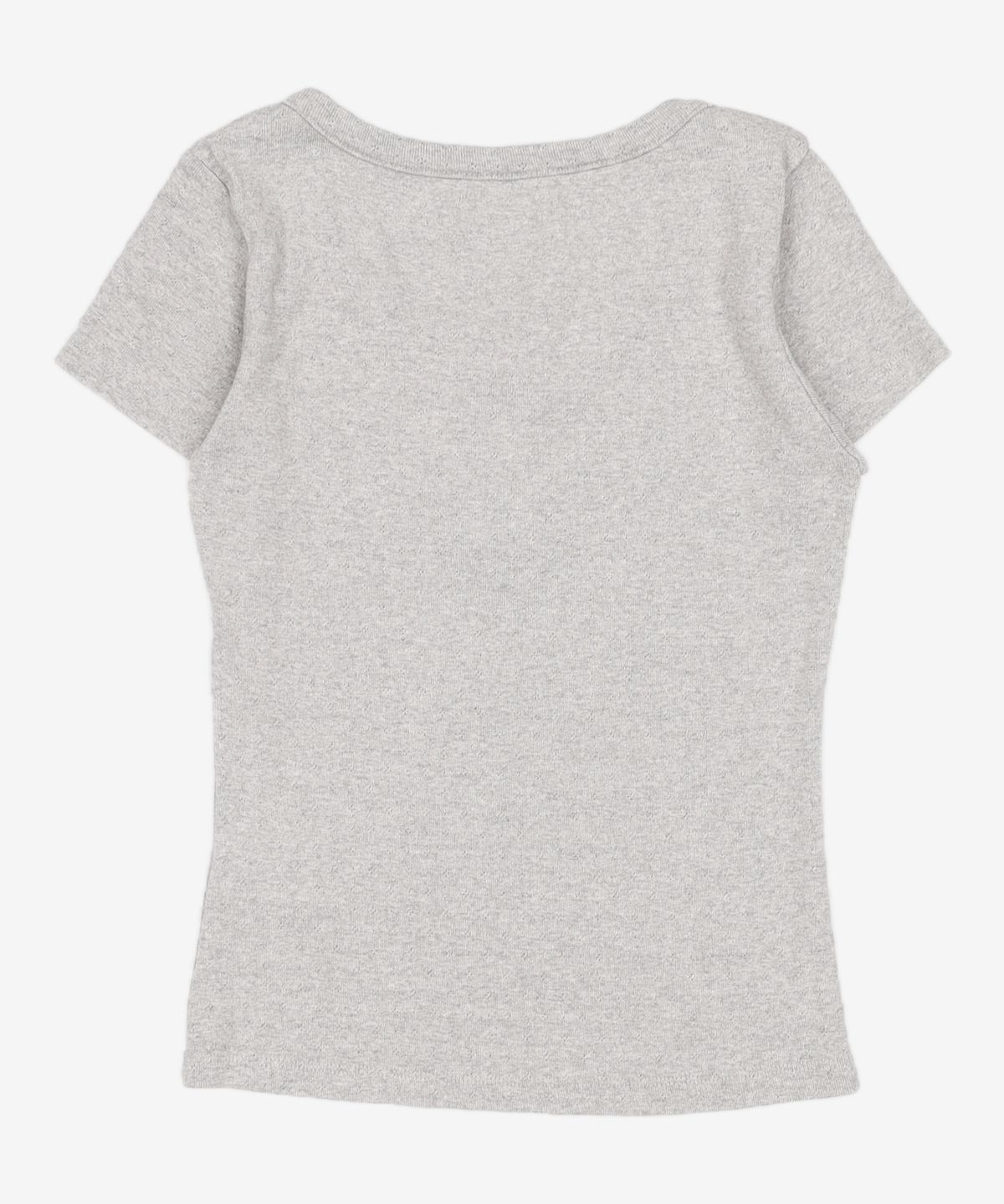 글로니(GLOWNY) PROVINCE EYELET BUTTON TEE (MELANGE GRAY) S