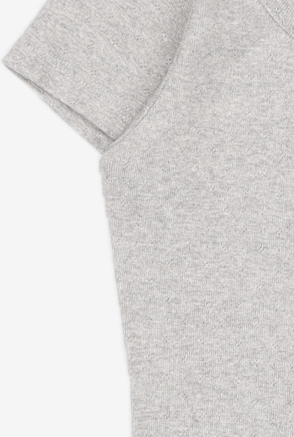 글로니(GLOWNY) PROVINCE EYELET BUTTON TEE (MELANGE GRAY) S