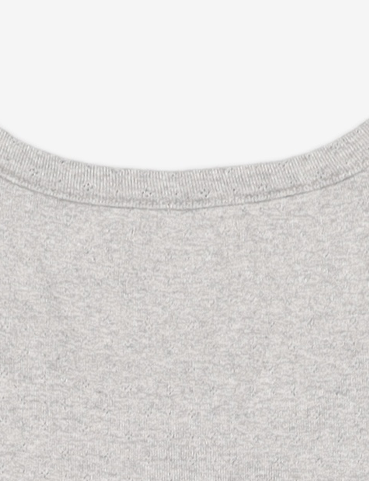 글로니(GLOWNY) PROVINCE EYELET BUTTON TEE (MELANGE GRAY) S