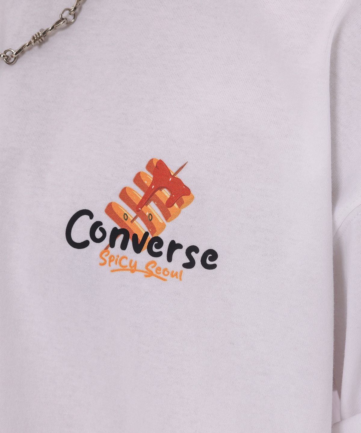 컨버스(CONVERSE) 코리아 스트리트 푸드 티셔츠 화이트 UCK170-001