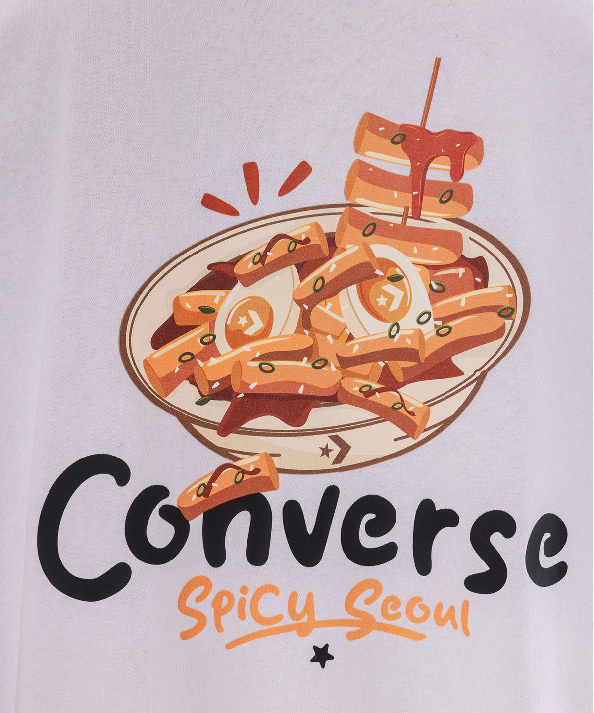 컨버스(CONVERSE) 코리아 스트리트 푸드 티셔츠 화이트 UCK170-001