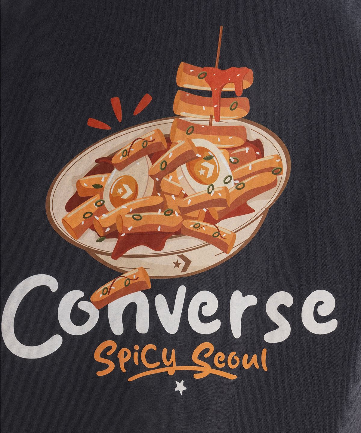 컨버스(CONVERSE) 코리아 스트리트 푸드 티셔츠 다크 매터 UCK170-GDA