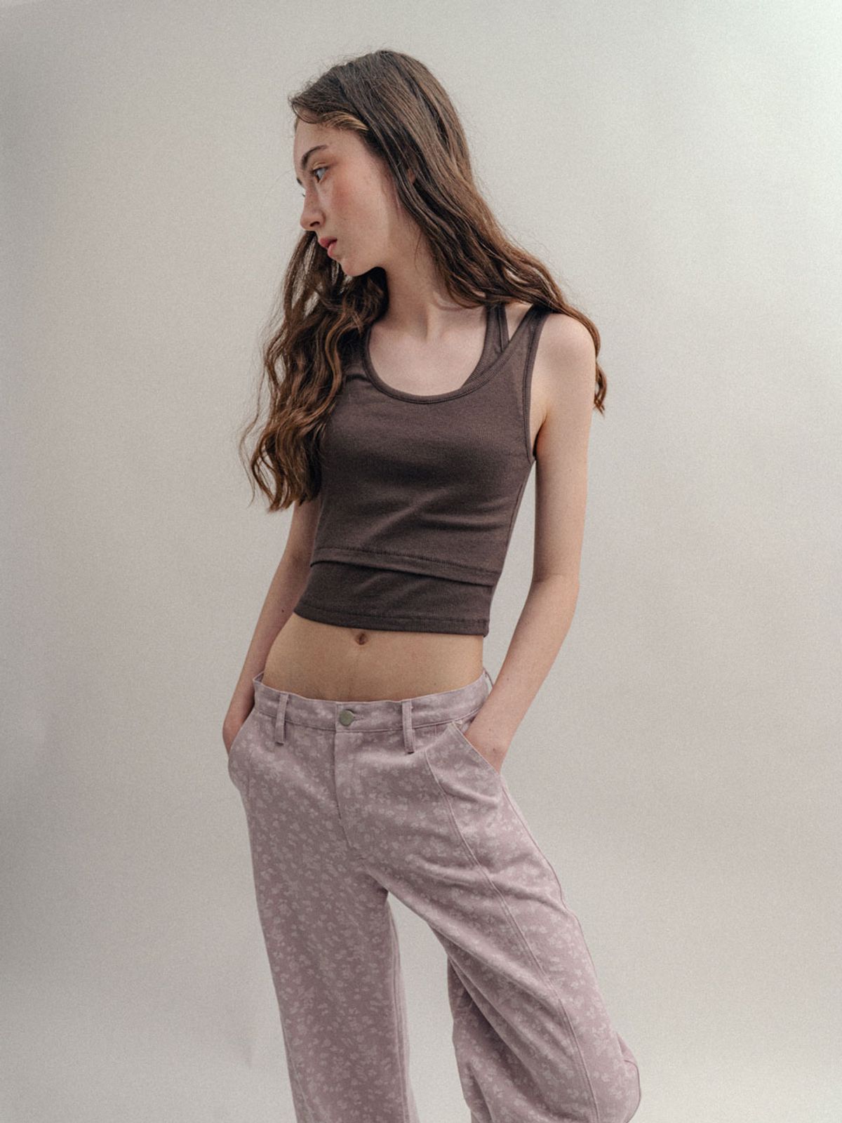 비수스(VISUS) Layerd Halter Top_Brown