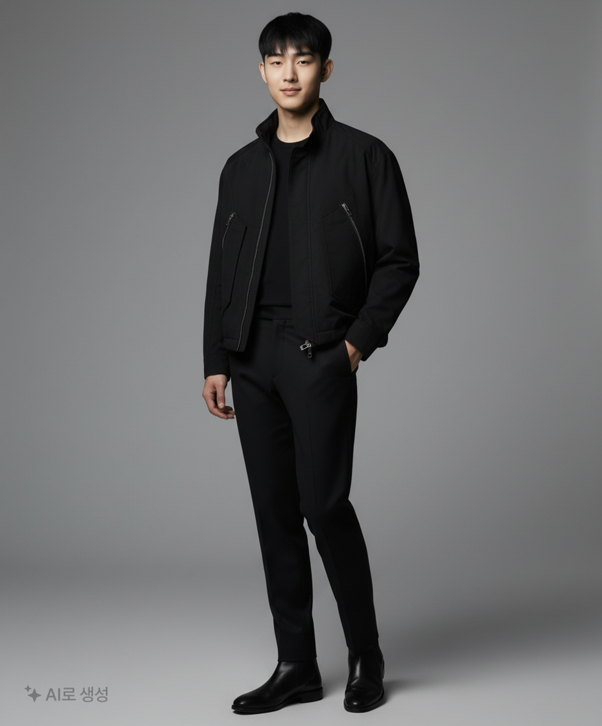 메종미네드(MAISON MINED) INCISION DOUBLE HIGHNECK JUMPER BLACK S