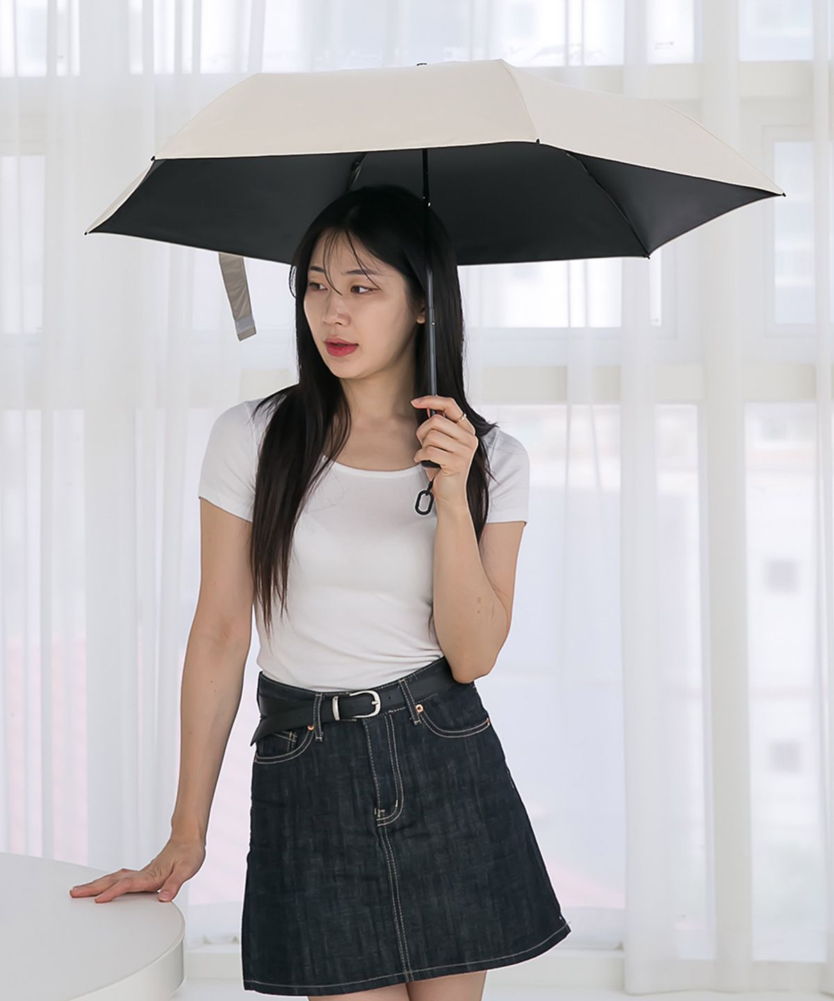 니브제이(NIVJ) NJ_3단 키링 카본 50 슬림암막 양우산- 6COLOR