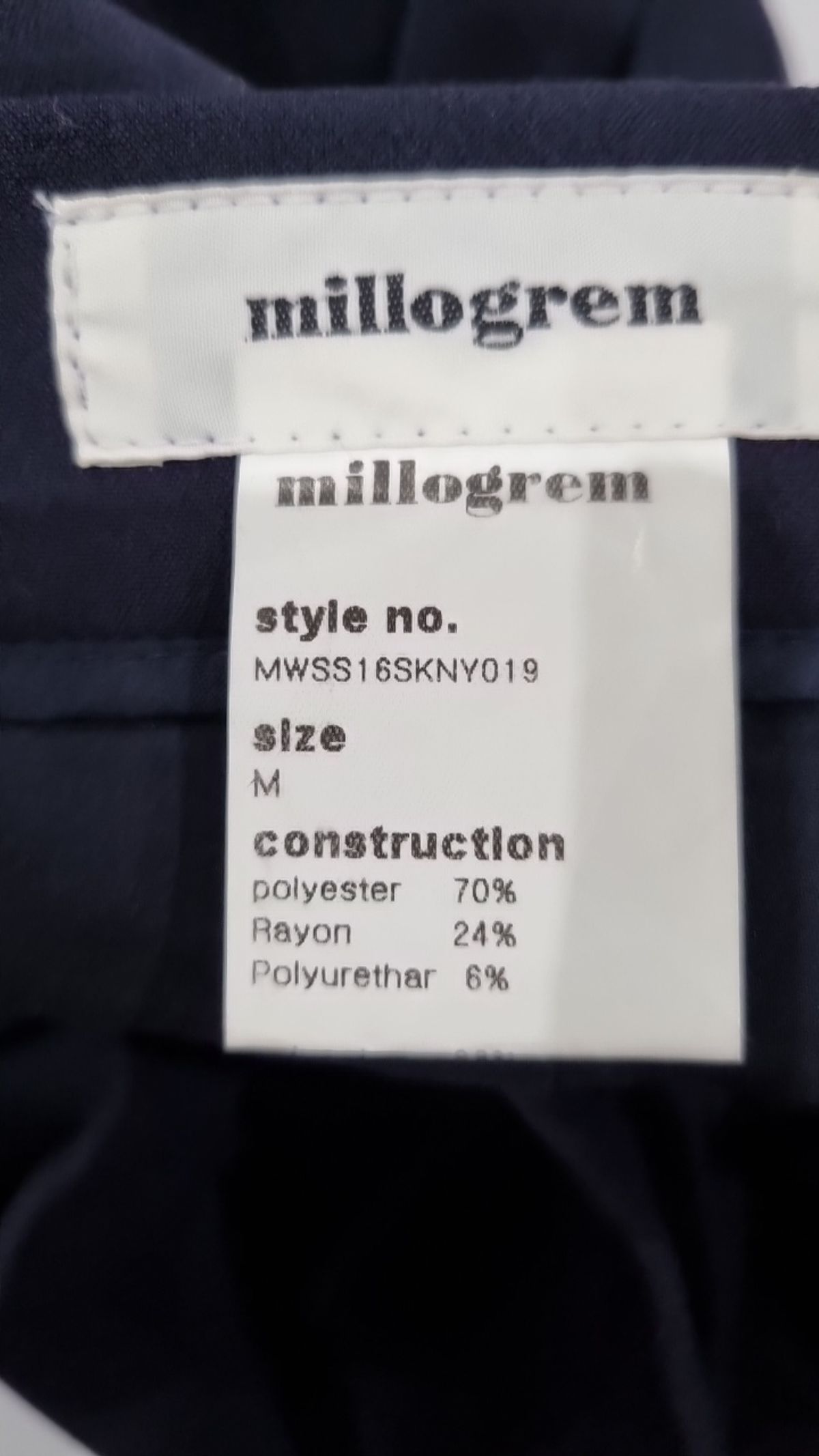 밀로그램(MILLOGREM) double belt miniskirt - navy M
