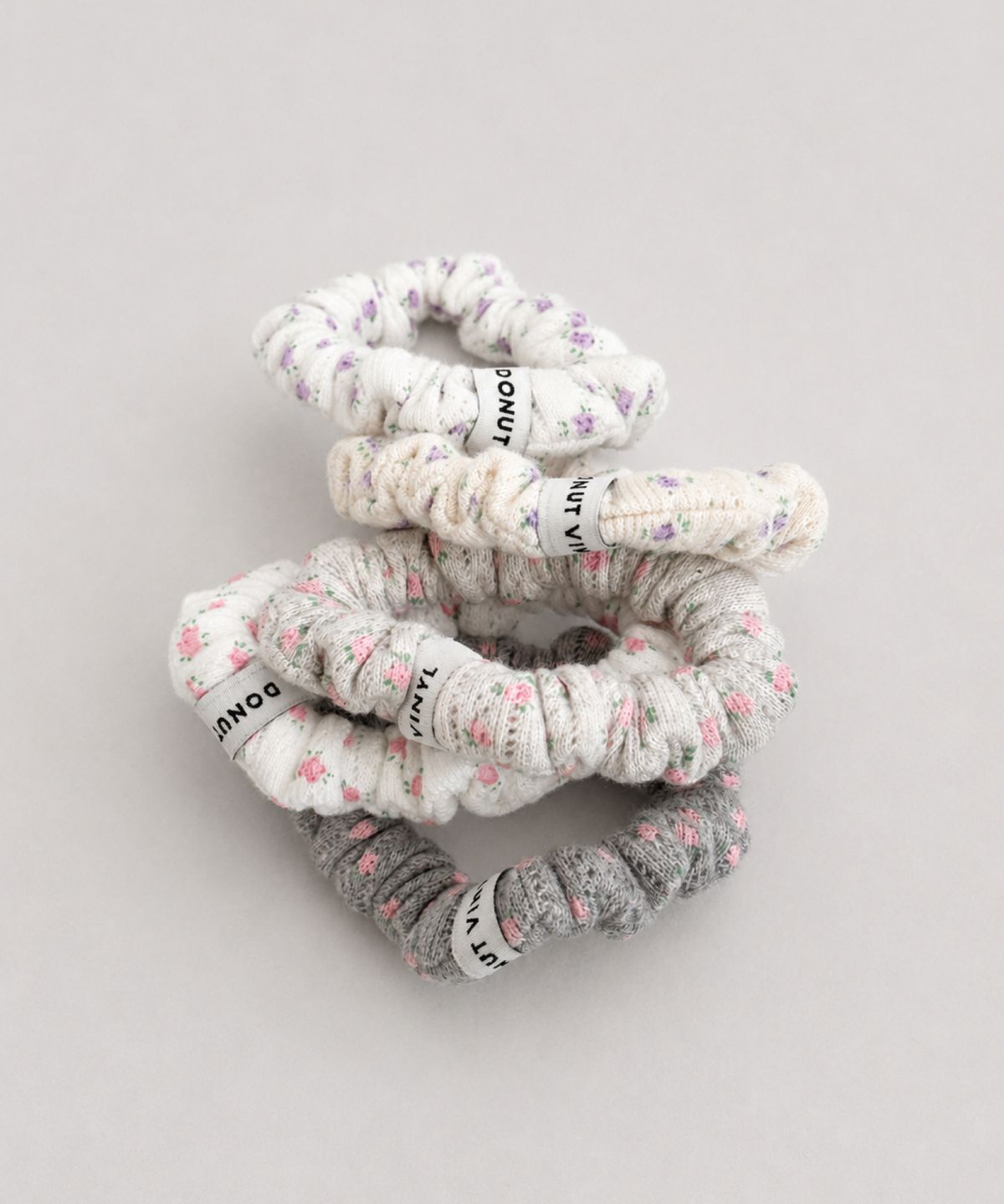 도넛바이닐샵(DONUTVINYLSHOP) floral baby scrunchie (5colors) - 3PACK