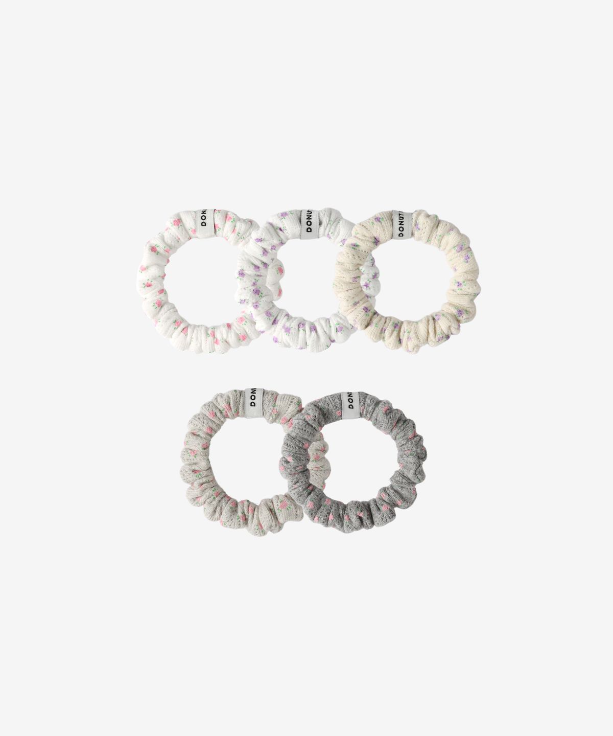 도넛바이닐샵(DONUTVINYLSHOP) floral baby scrunchie (5colors) - 3PACK