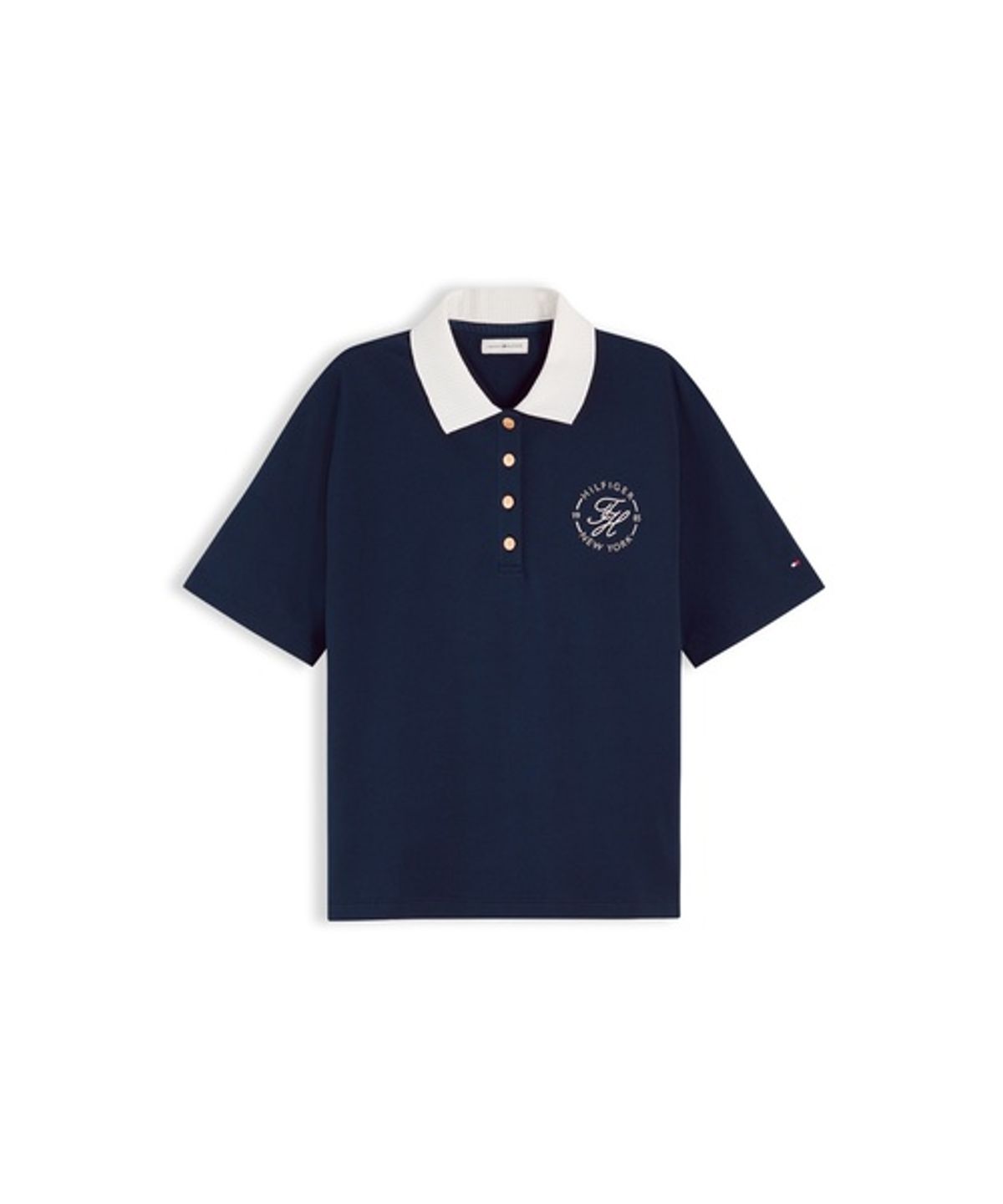 타미힐피거(TOMMY HILFIGER) 스크립트 골드버튼 피케 폴로 티셔츠 (T22G6TPI030WT1C1G)