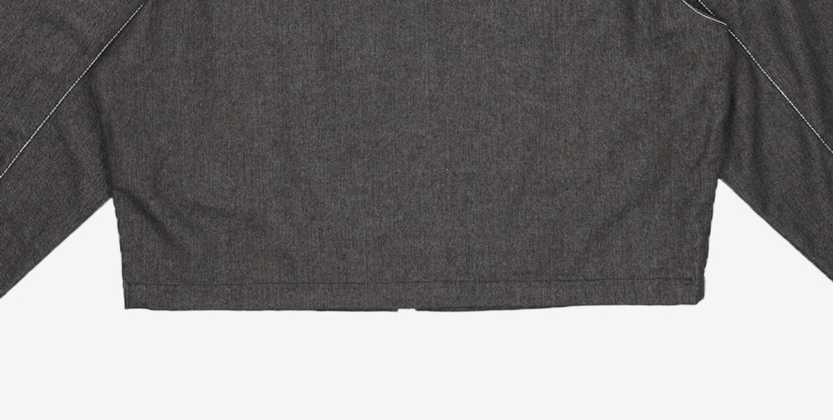 몽돌(MONGDOL) 미니멀 집업 크롭 자켓 데님블랙 MDJK009BLACK S