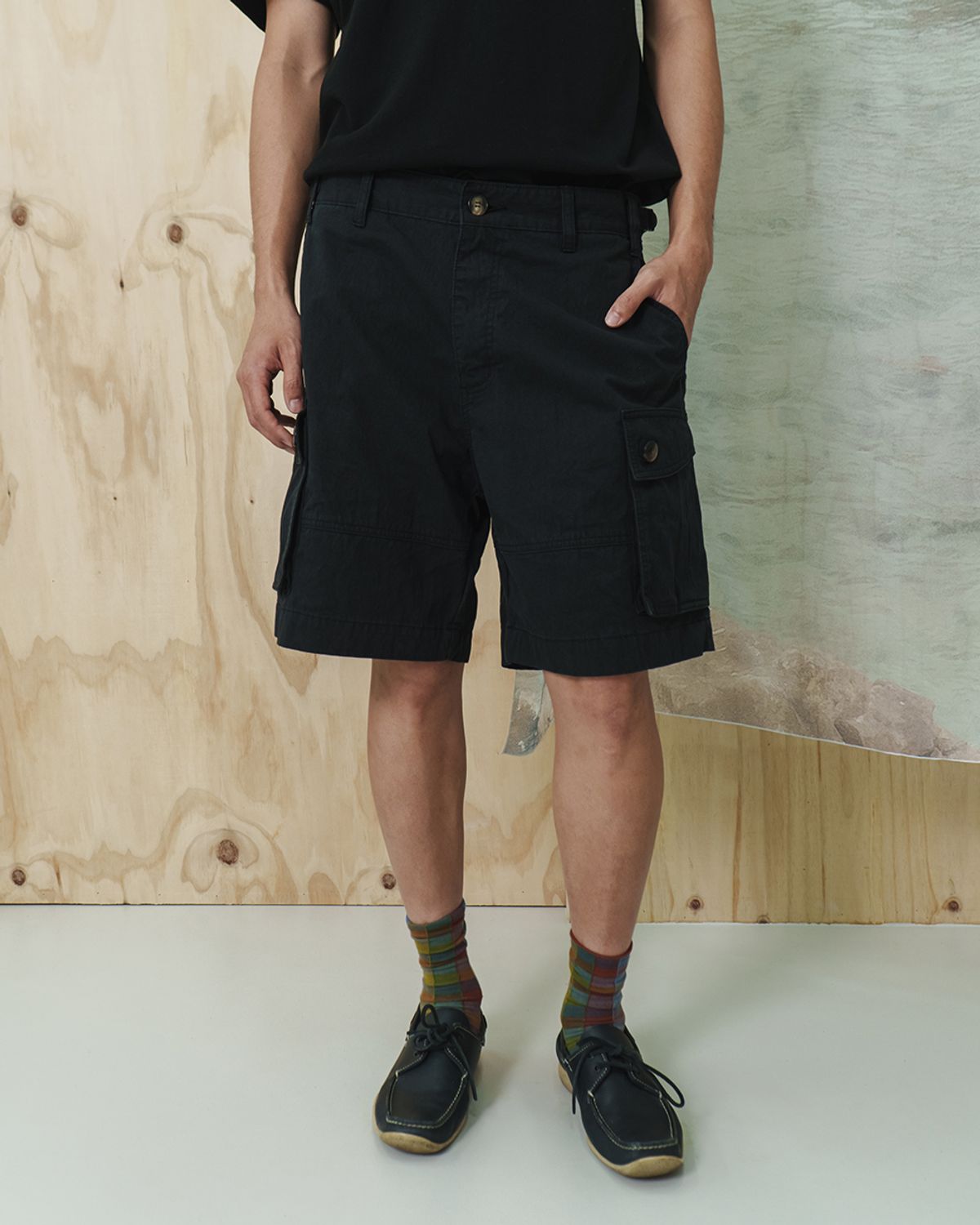 카락터(KARACTOR) Issue cargo shorts / Black