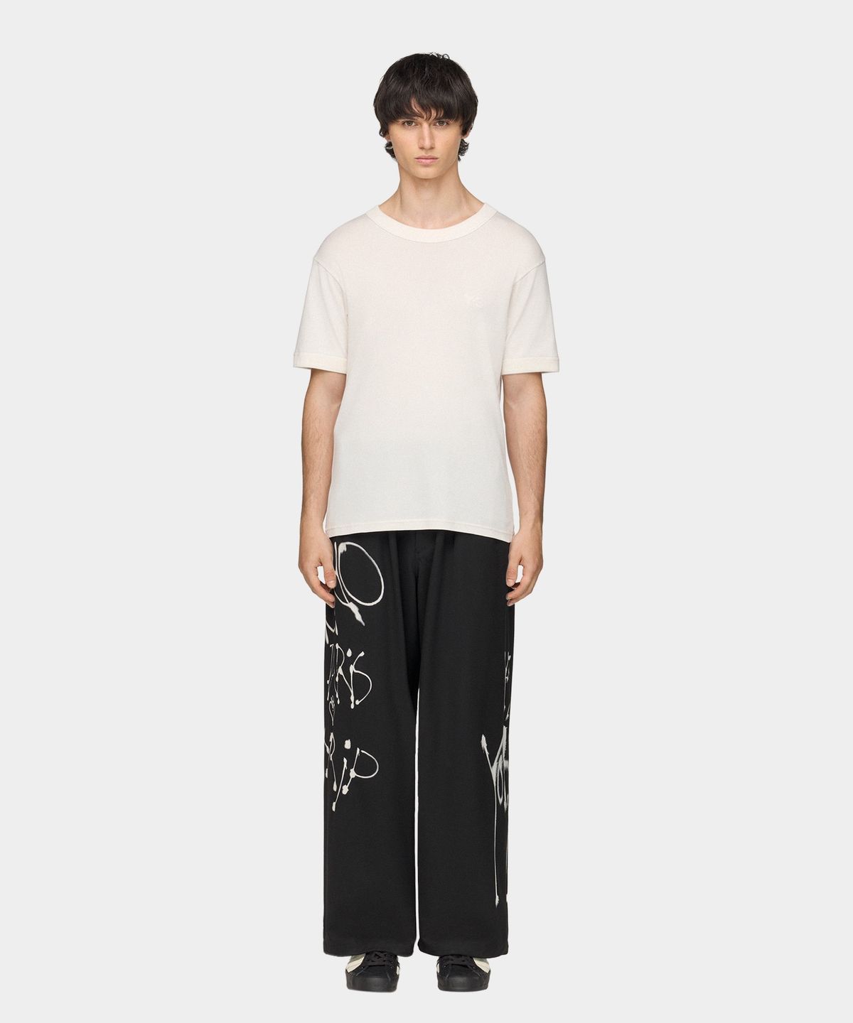 와이쓰리(Y-3) (M) 치토 GFX 울 와이드 팬츠 블랙 M GFX WL WD PT BLACK