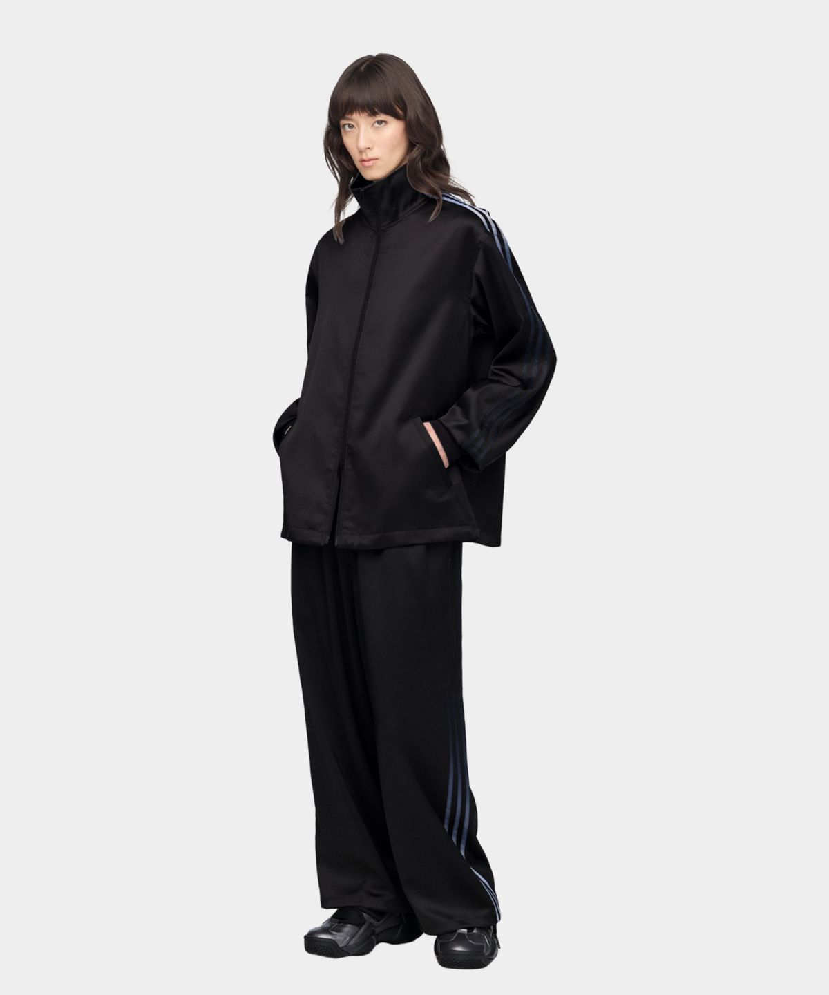 와이쓰리(Y-3) (U) 그라디언트 3S 사틴 트랙 탑 블랙 GRD 3S SATIN TT BLACK