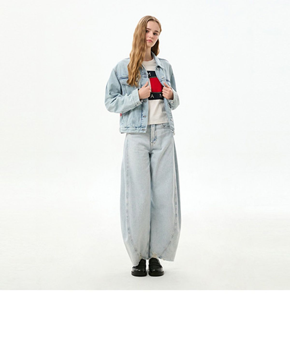 타미진스(TOMMY JEANS) 릴렉스 핏 트러커 데님 재킷 (T32G6NJC11TWT11AB)