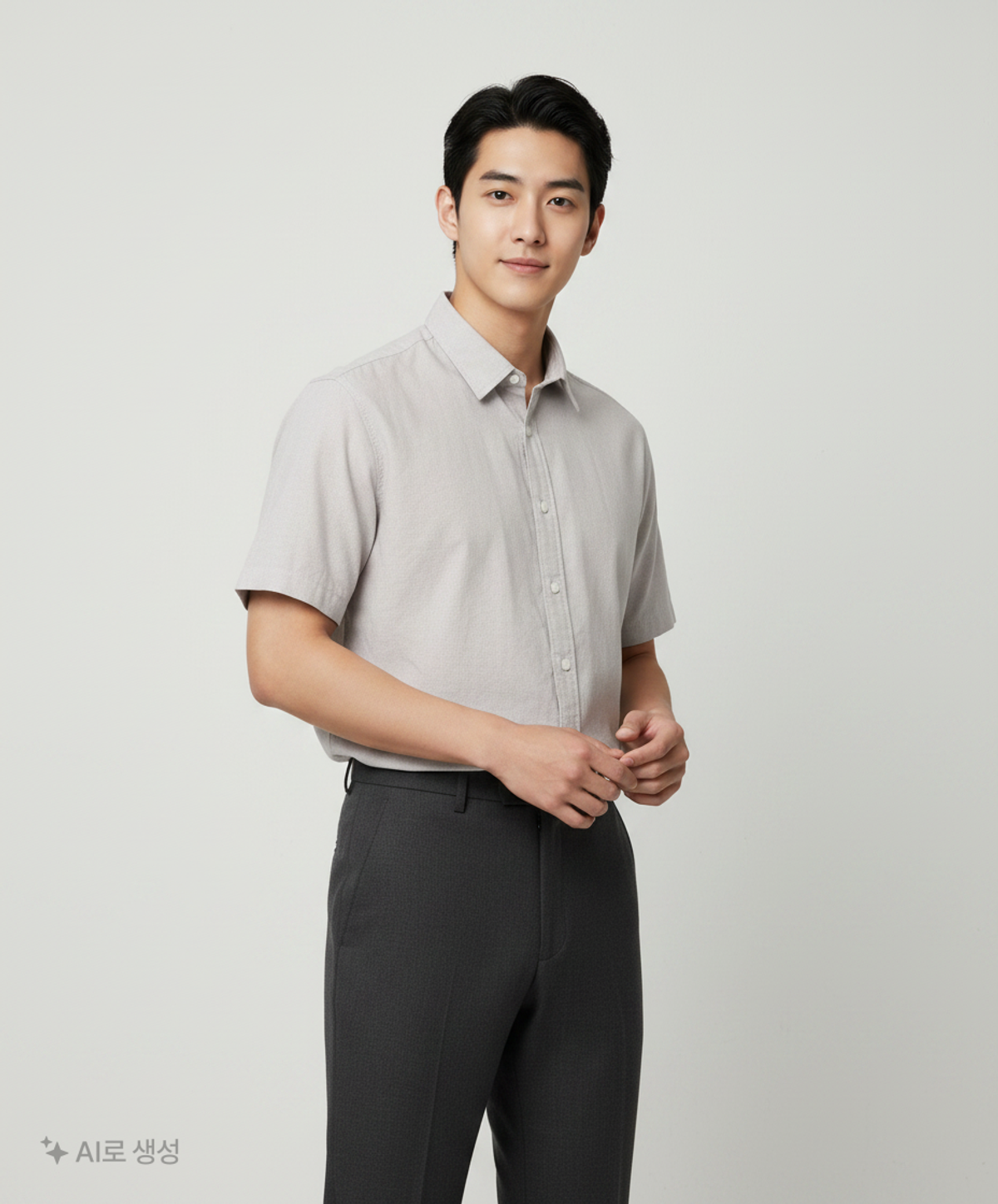 무신사 스탠다드(MUSINSA STANDARD) 오버사이즈 옥스포드 반팔 셔츠 [그레이] M