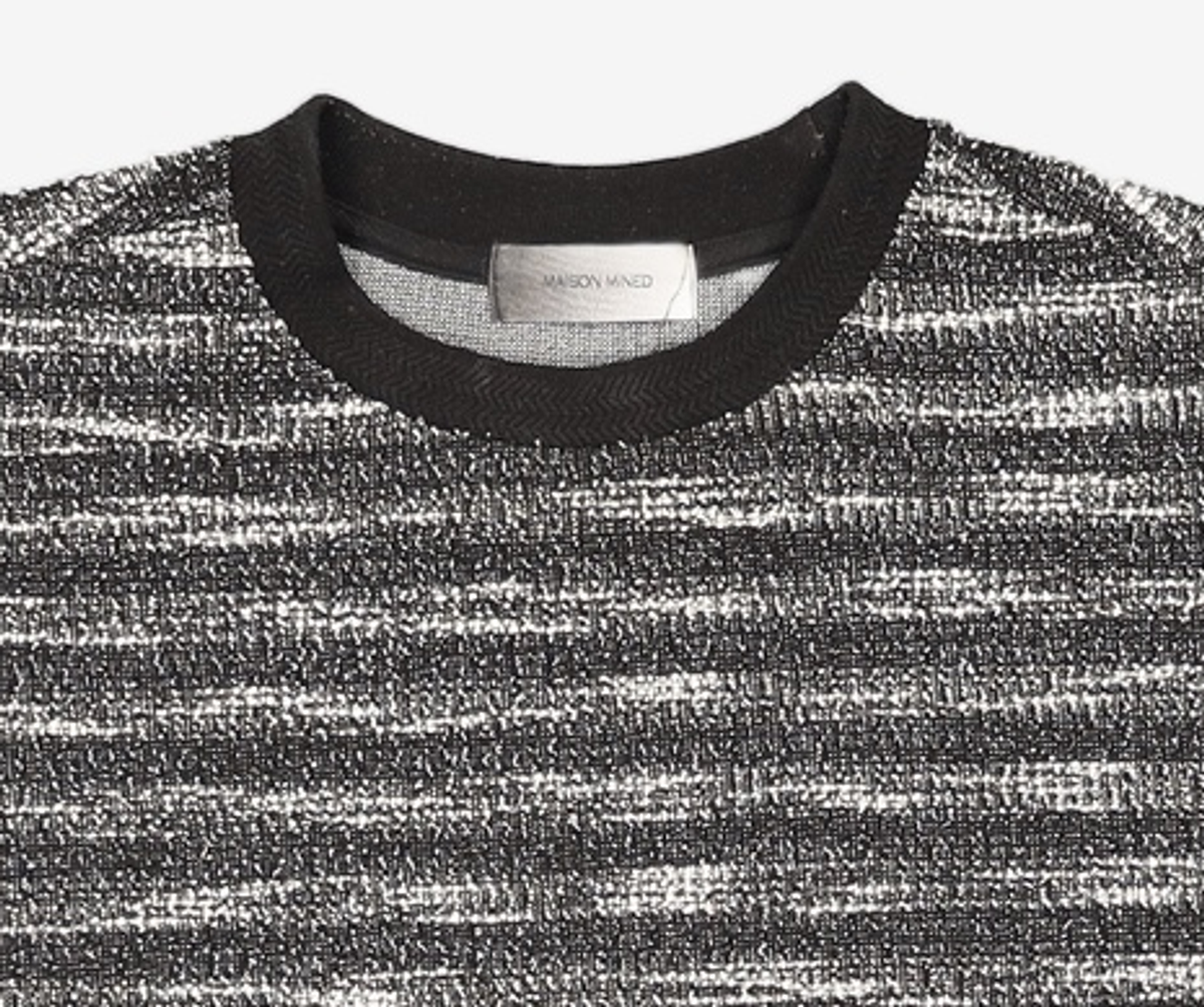 메종미네드(MAISON MINED) MIXED BOUCLE KNIT LONG SLEEVE BLACK L