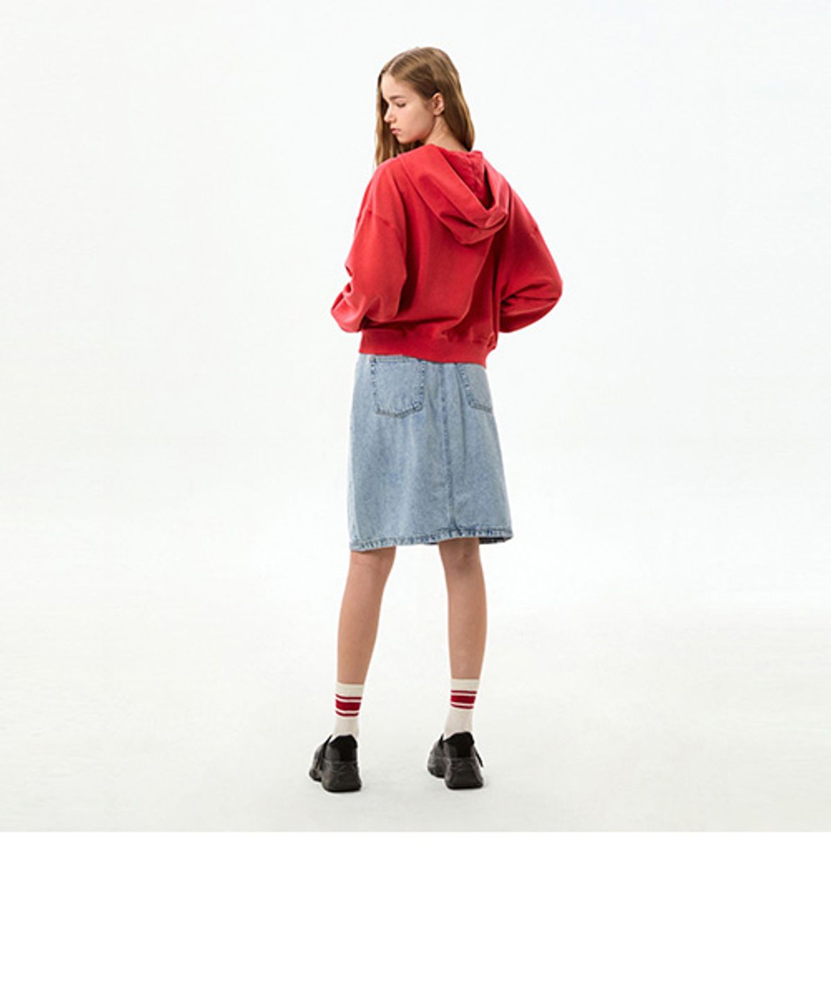 타미진스(TOMMY JEANS) 클레어 데님 스커트 (T32G6NFS60TWT11AB)