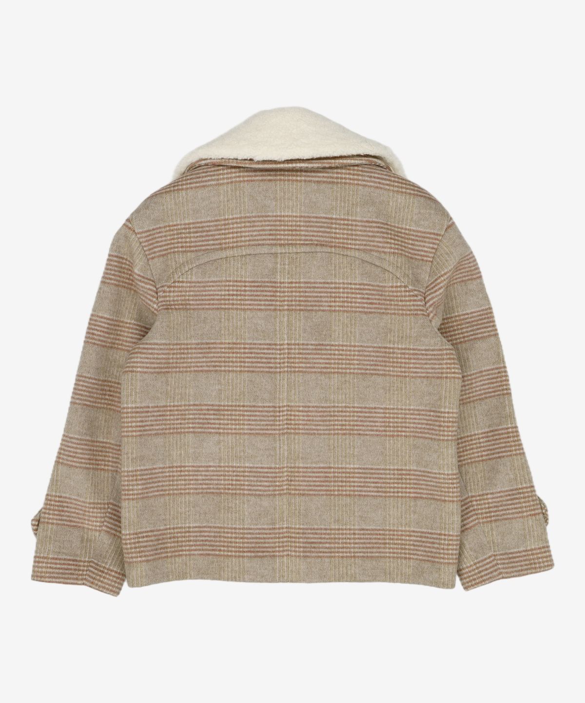 미쏘(MIXXO) 울체크 덤블배색 더블 숏 코트 MIWJHCV03G S