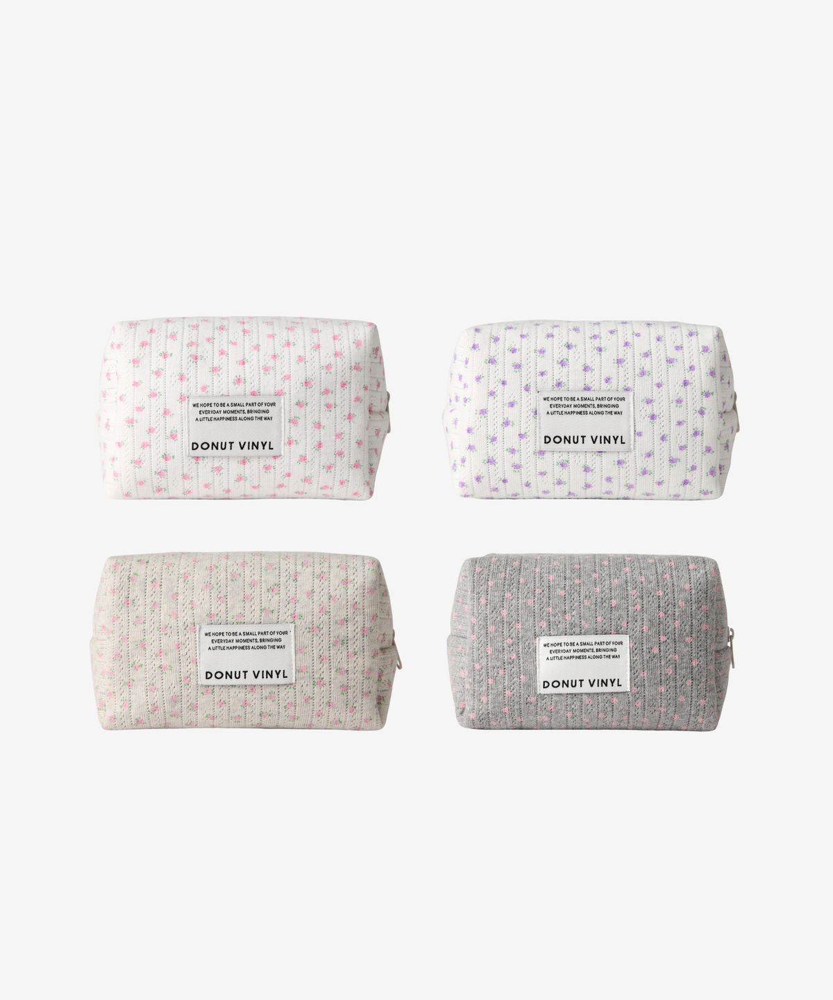 도넛바이닐샵(DONUTVINYLSHOP) floral pointelle cube pouch (4colors)