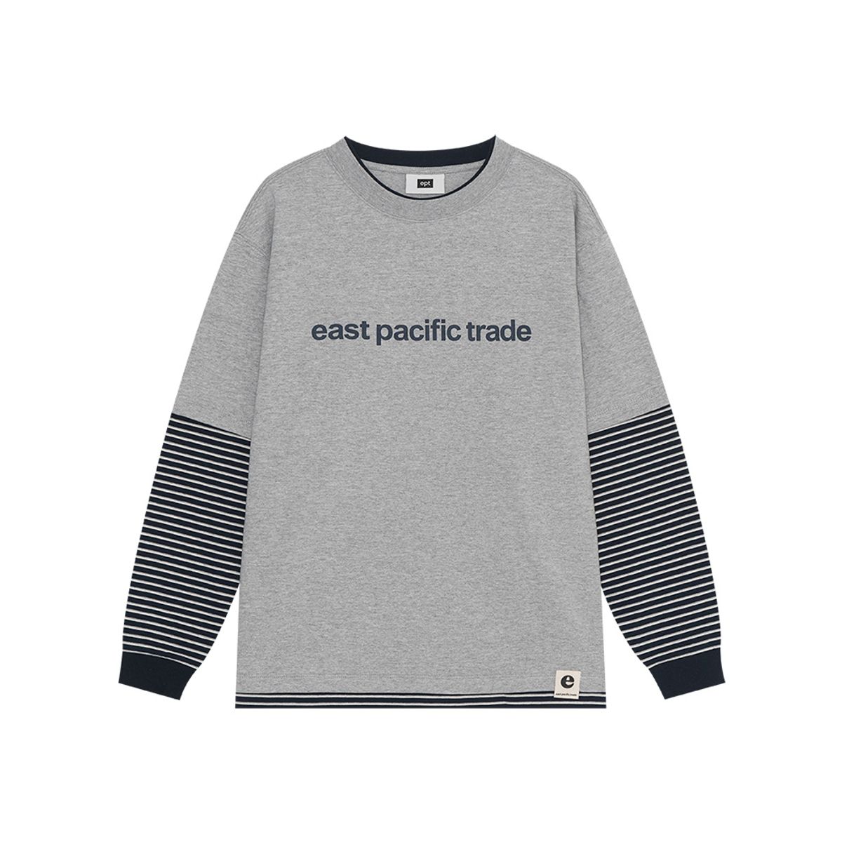 이피티(EPT) STRIPED LAYERED T-SHIRT (H/GREY)