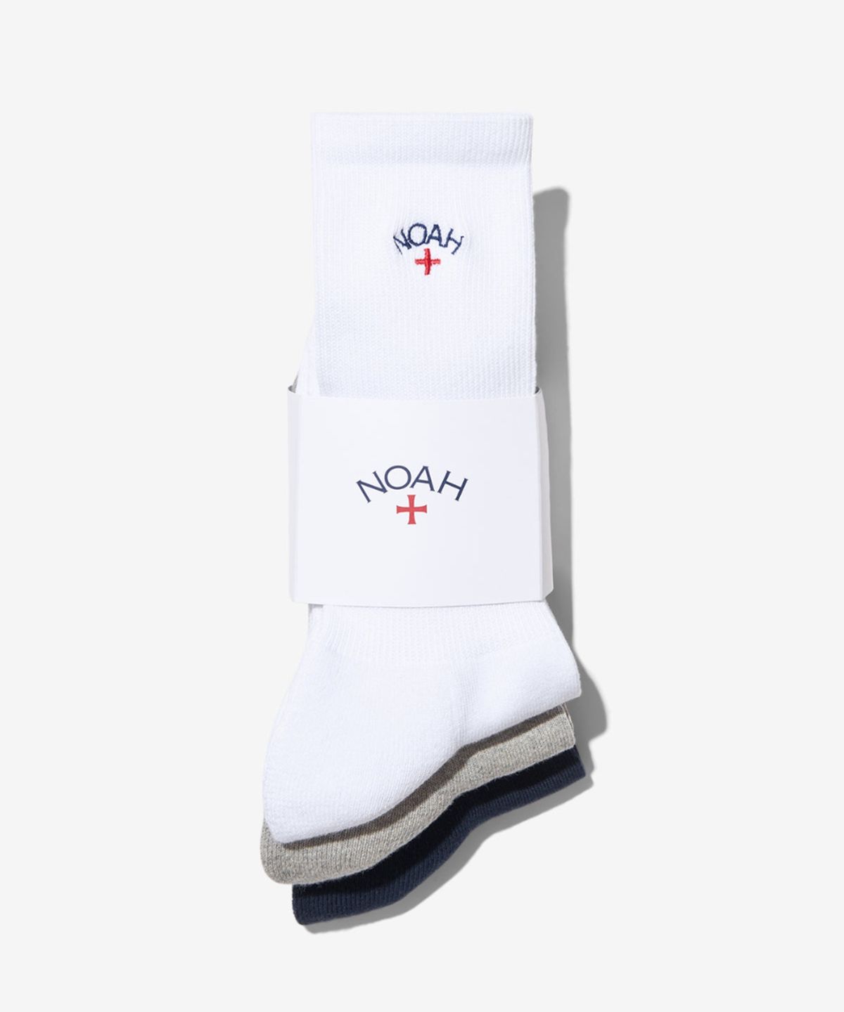 노아(NOAH) (U) 코어 로고 삭스 3팩 화이트 헤더그레이 네이비 CORE LOGO SOCK 3-PACK