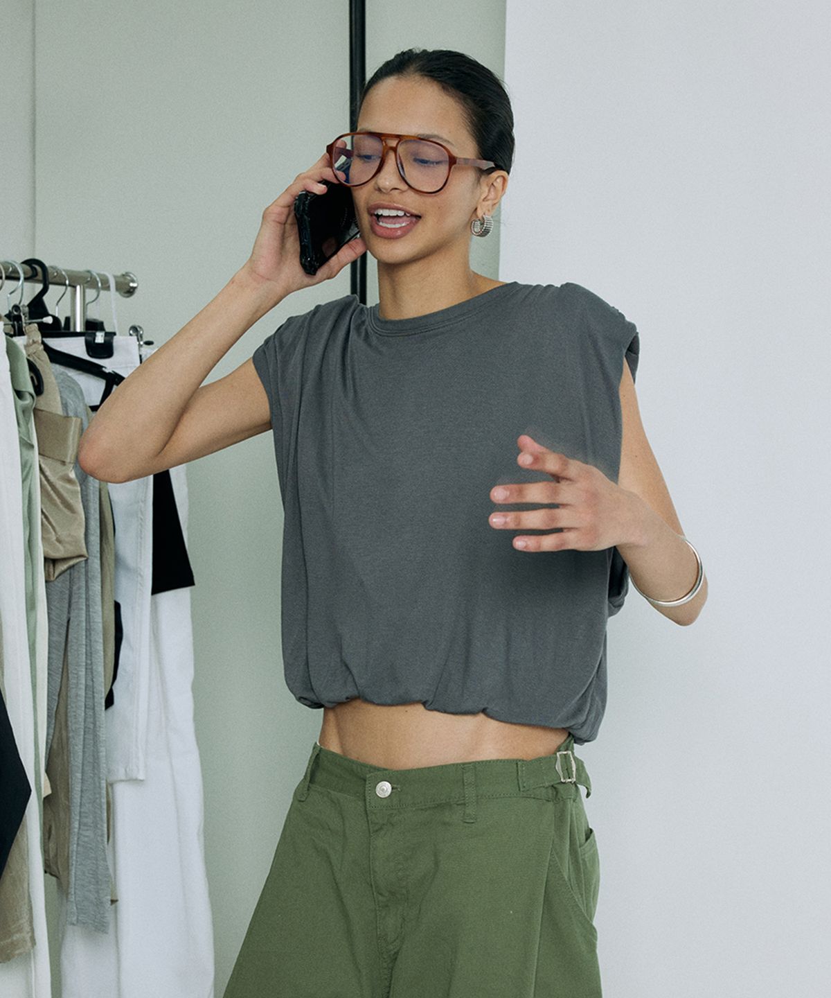 프로젝트 웨이브(PROJECT WAVE) Shirred Pad Top (4COLOR)
