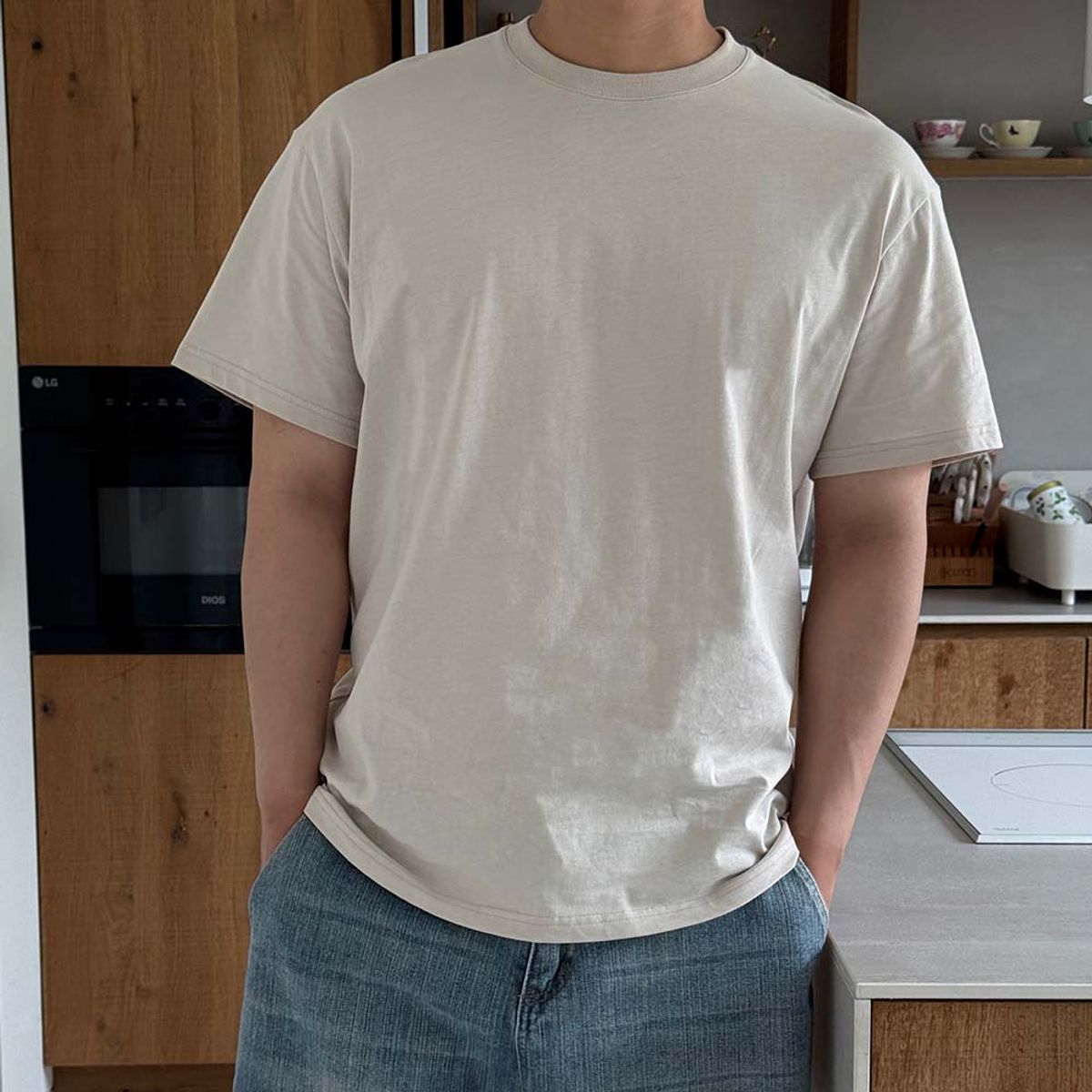 바이모노(BYMONO) [빅사이즈 XS-10XL] 모노 +5CM 체형보정 머슬핏 반팔