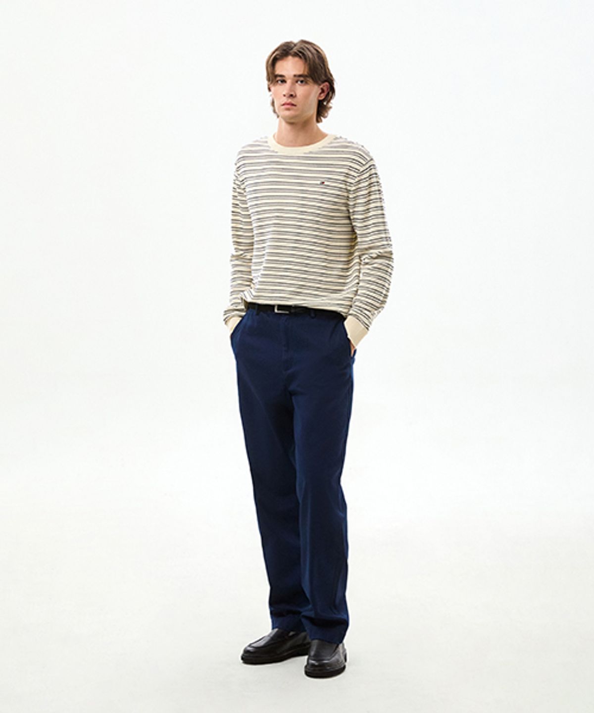 타미힐피거(TOMMY HILFIGER) 코튼 스트라이프 풀오버 (T12G6KPO701ML1Z00)