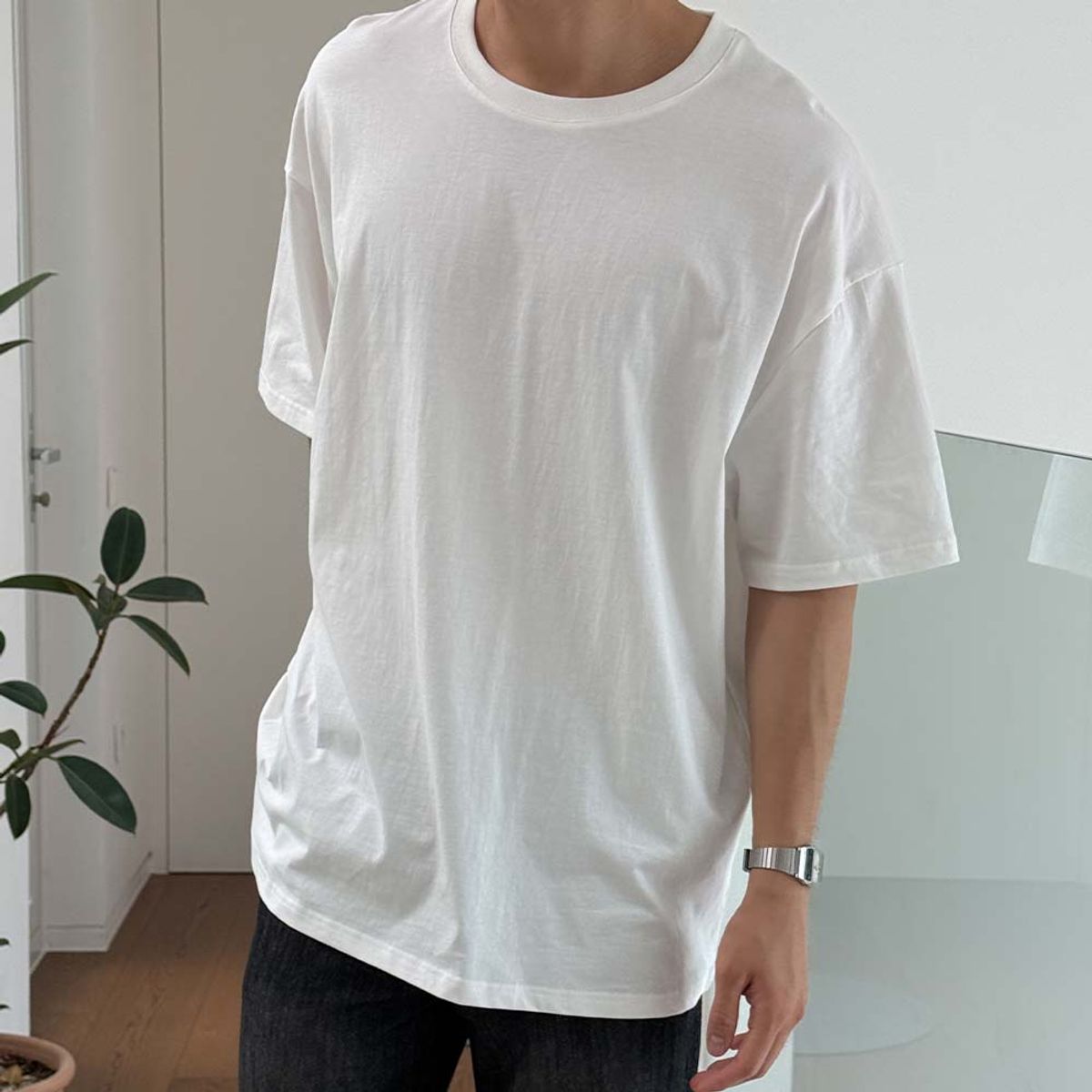 바이모노(BYMONO) [빅사이즈 S-8XL] 모노 +5CM 체형보정 오버핏 반팔