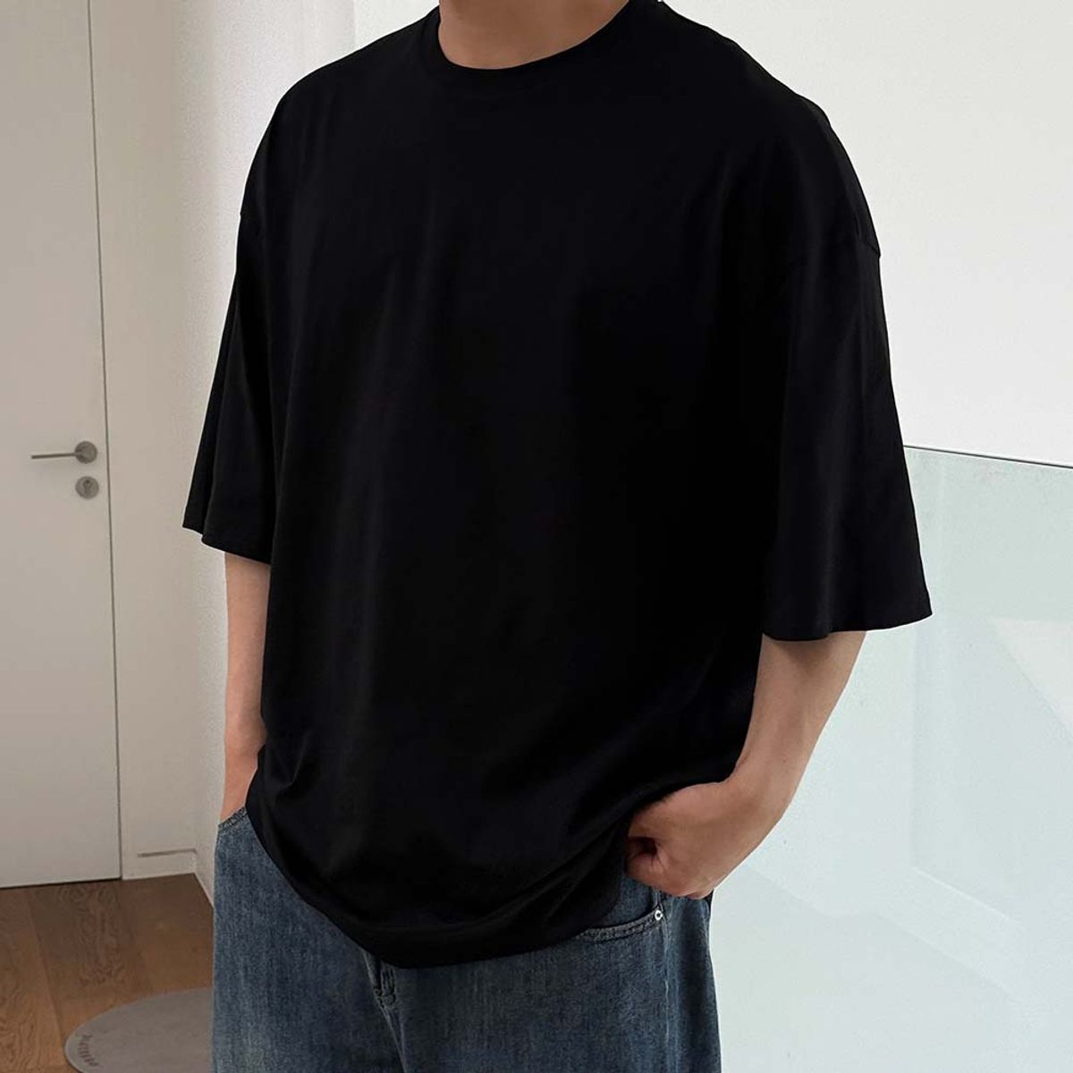 바이모노(BYMONO) [빅사이즈 S-8XL] 모노 +5CM 체형보정 오버핏 반팔