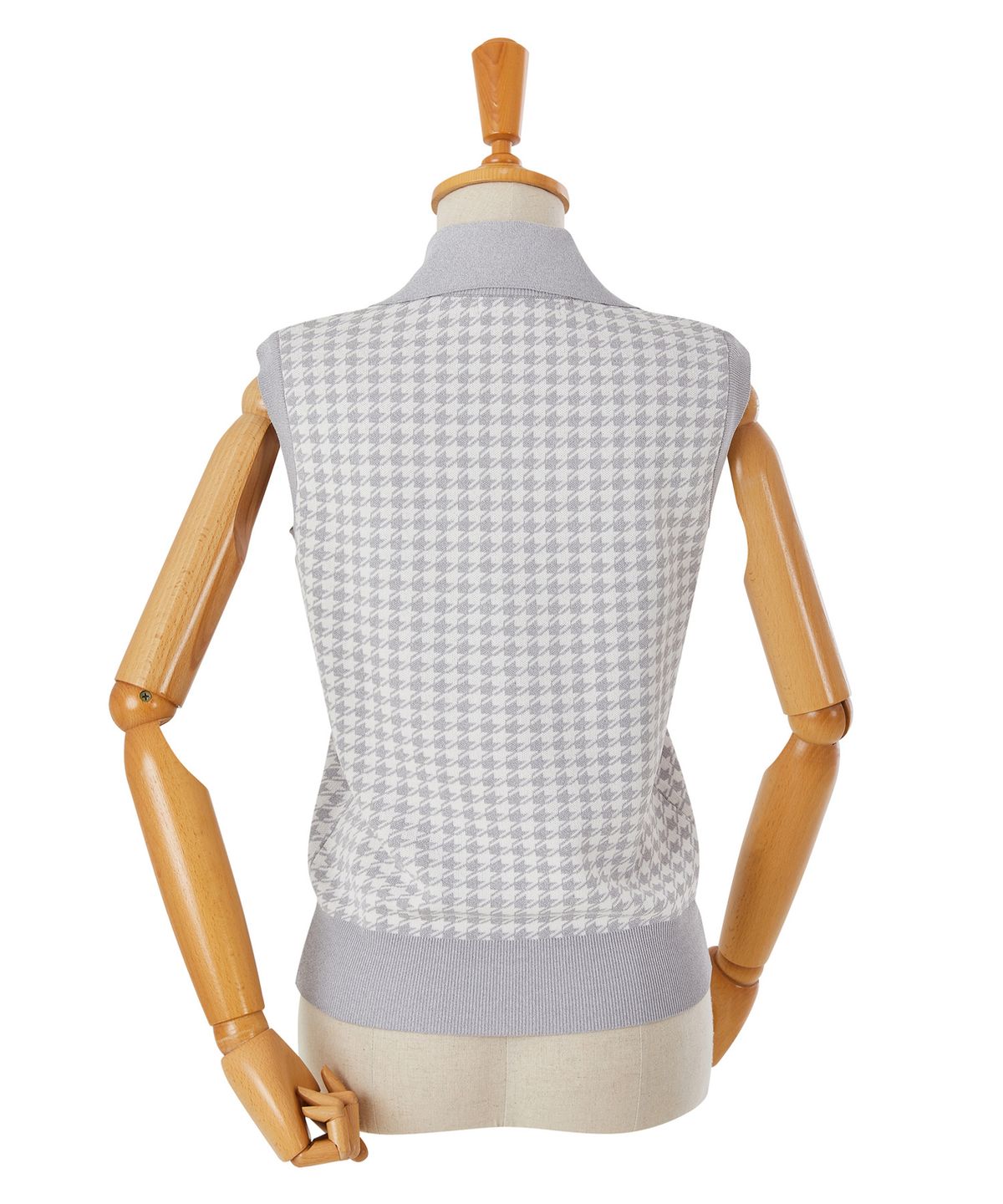 에이오더블유(AOW) HOUNDTOOTH COLLAR KNIT VEST